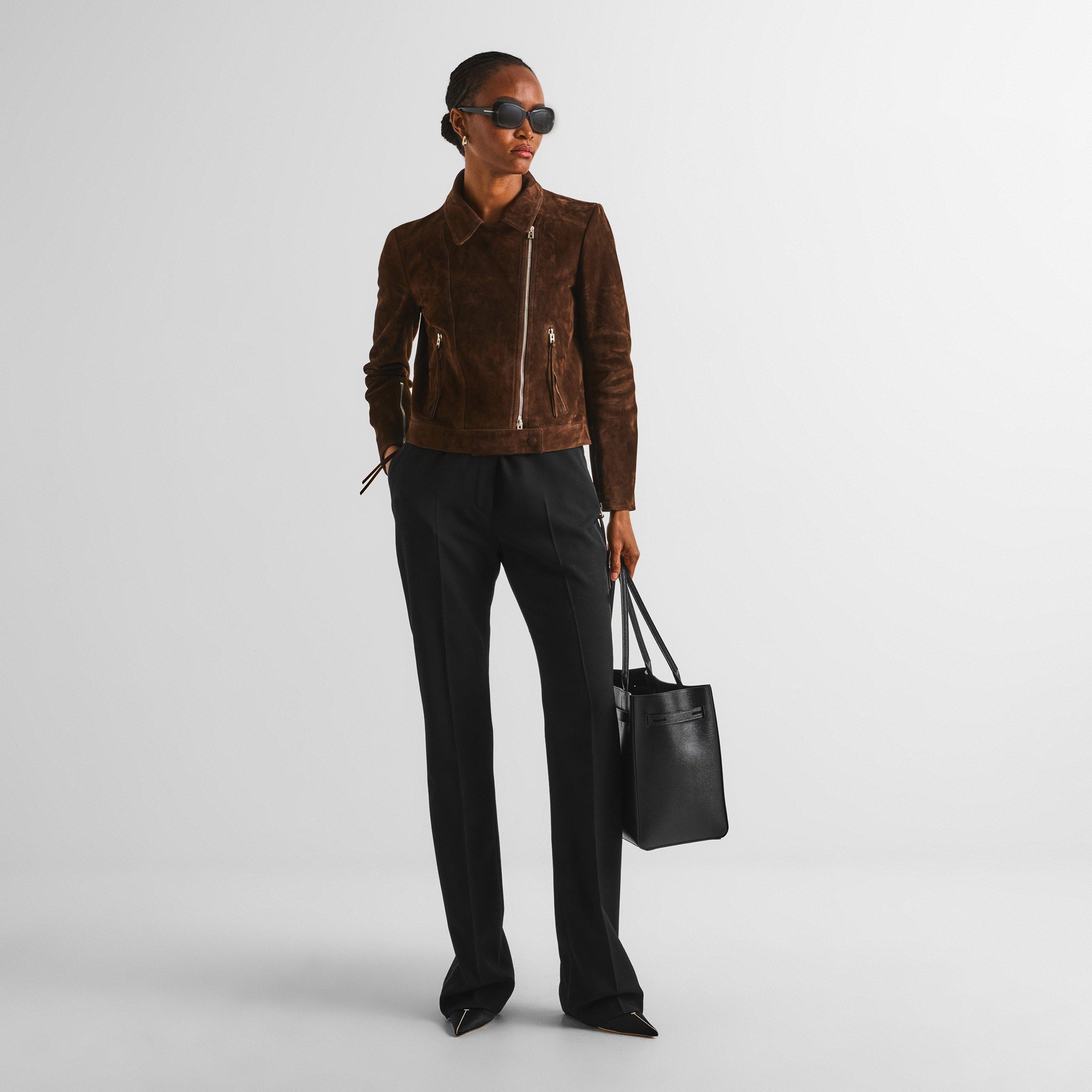 Chocolate - Tom Ford - Women's Suede Bomber Jacket - 6