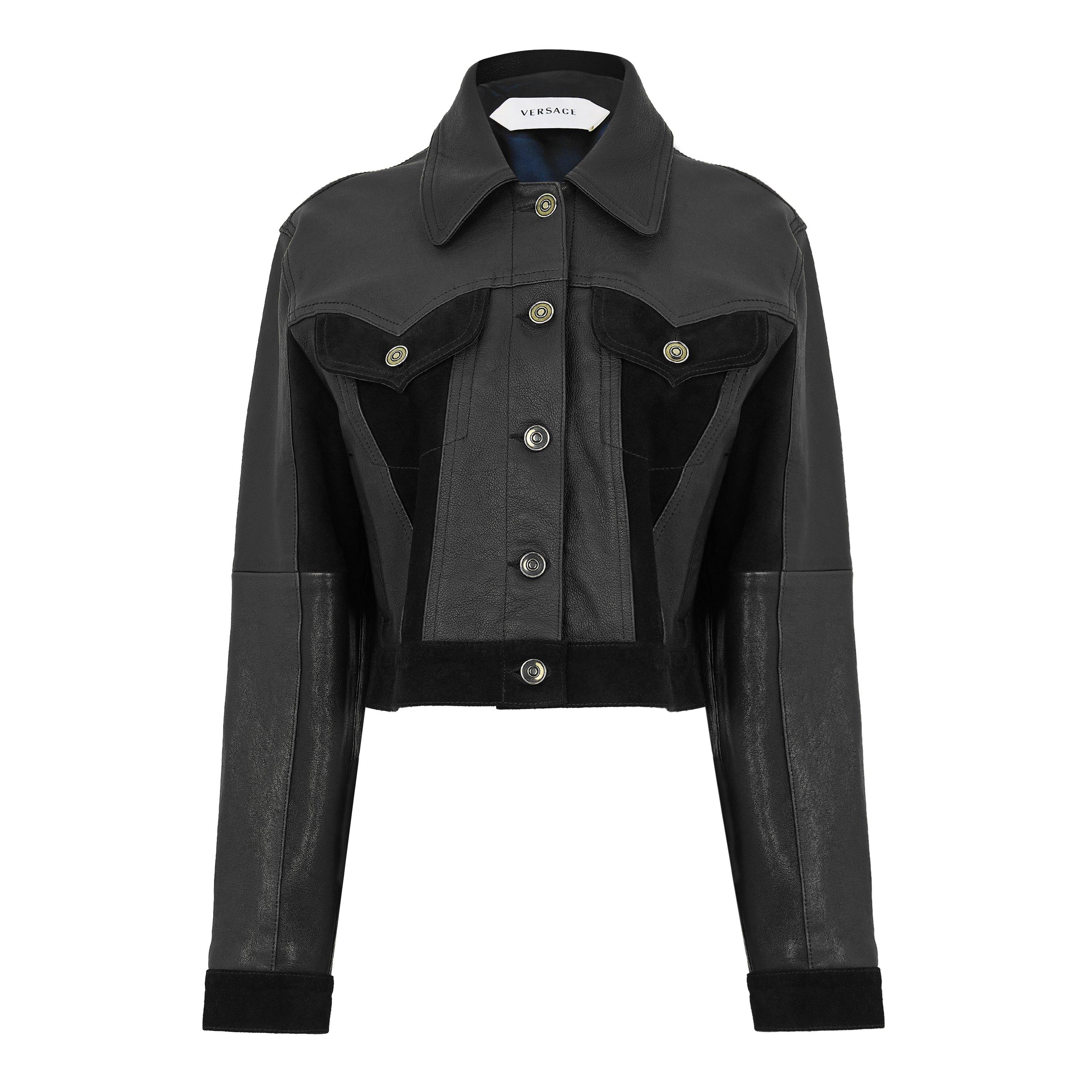 Versace Leather Slim Blouson - Female - Leather Jackets - Black - M - Jackets - Image 3