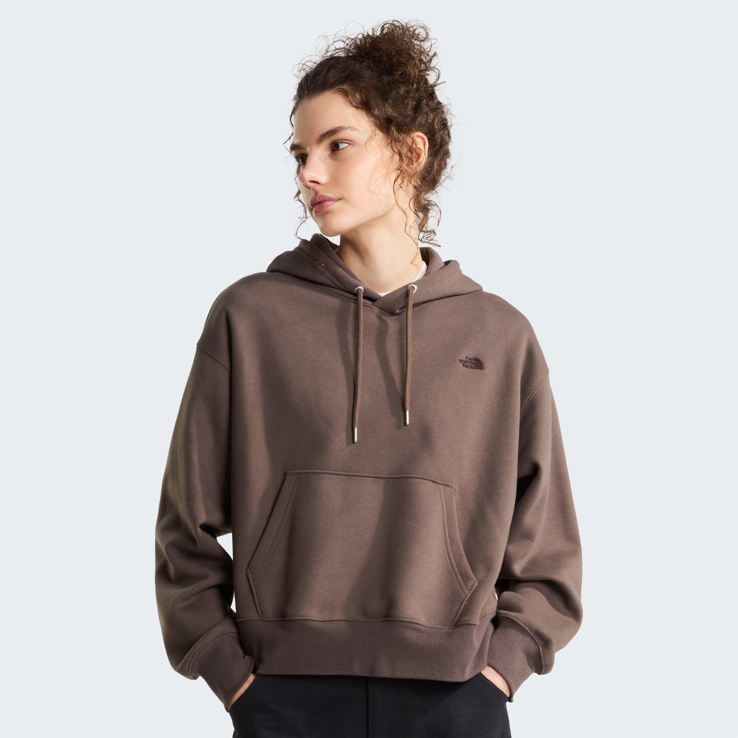 Smokey Brown - The North Face - TNF Essential Simple Dome Boxy Oversized Hoodie Womens - 3