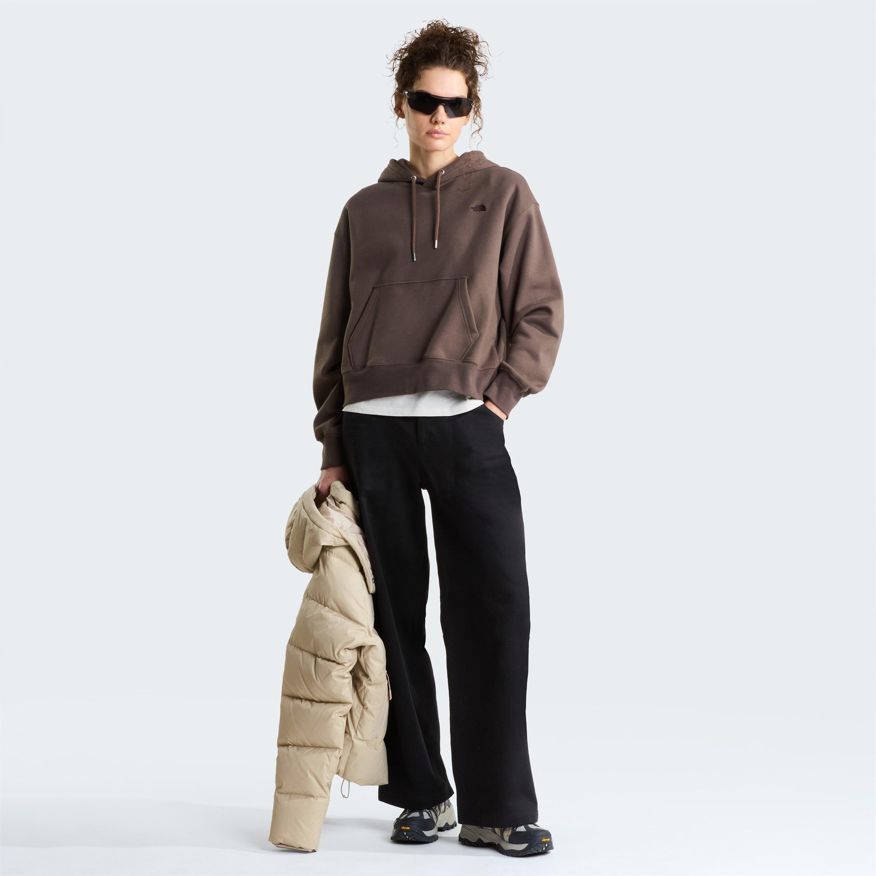 Smokey Brown - The North Face - TNF Essential Simple Dome Boxy Oversized Hoodie Womens - 5