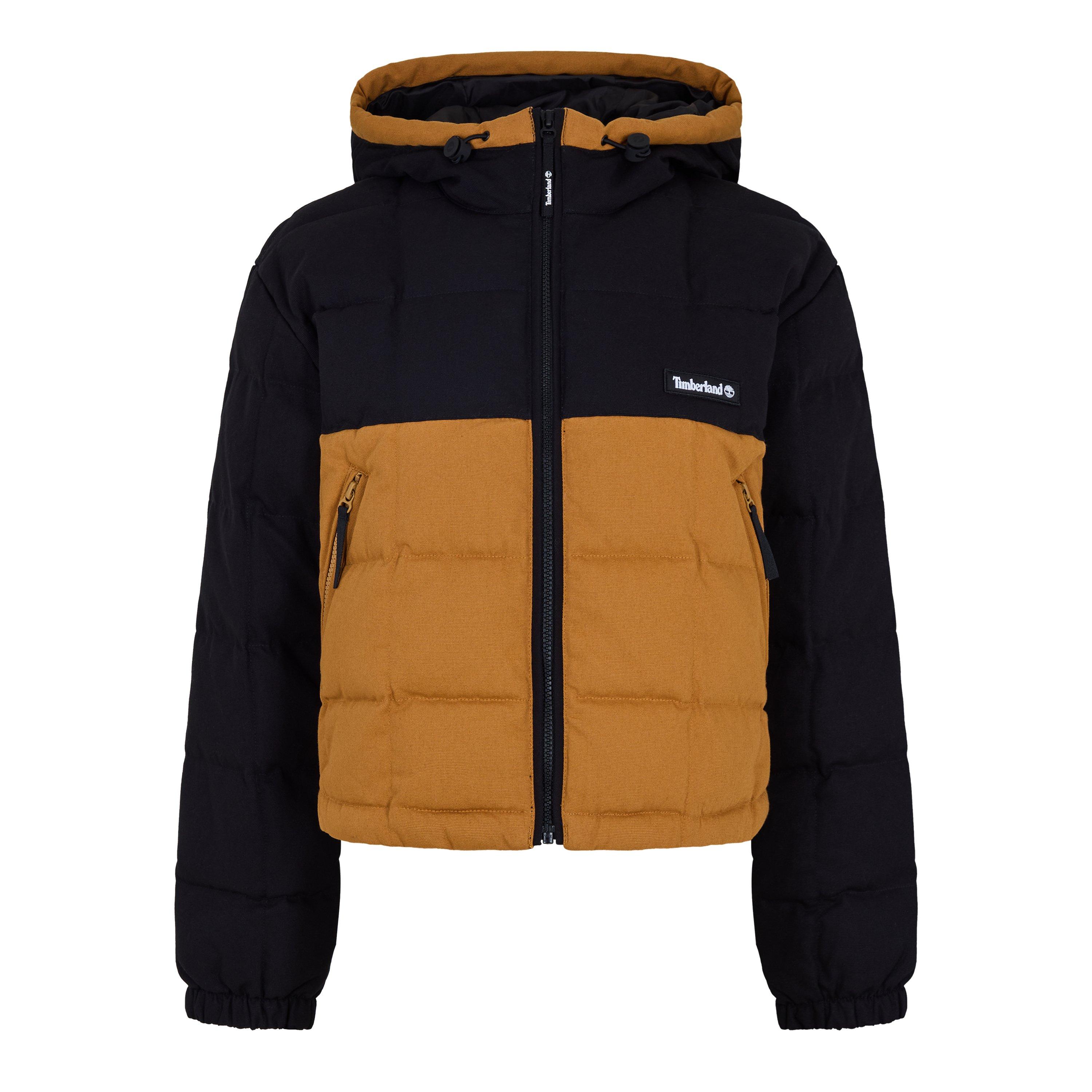Timberland Women's Puffer Short Puffer Jacket - Black/Wheat - 14 (L)
