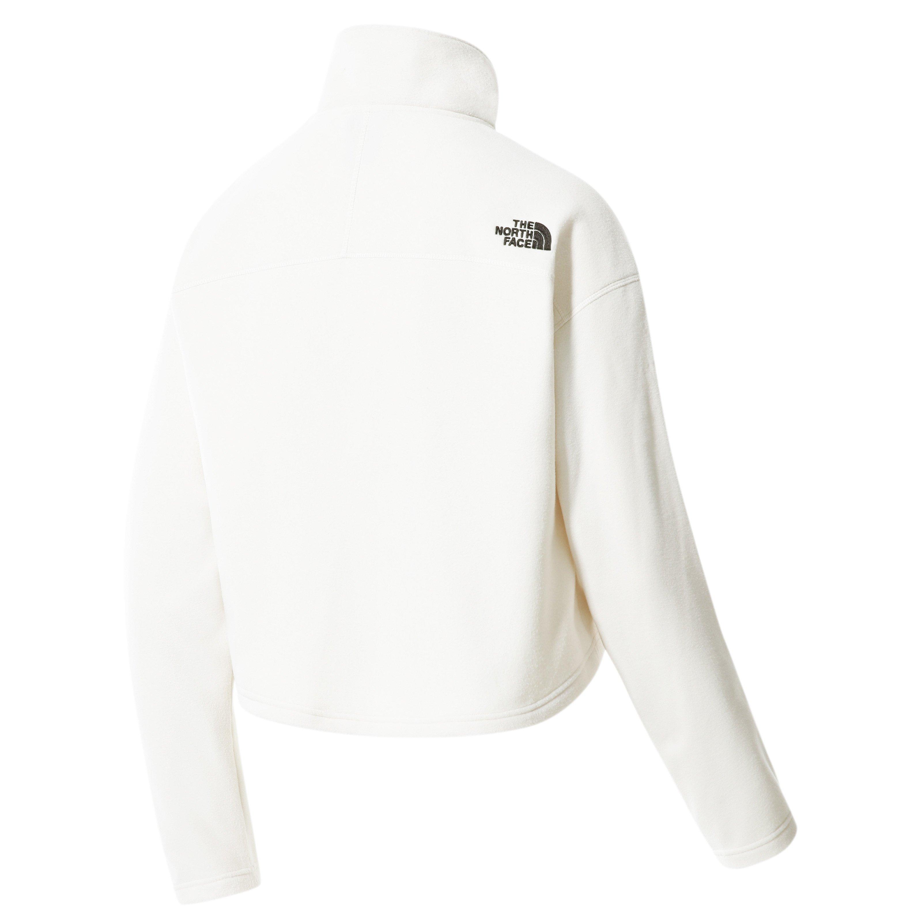 Vintage Hvid - The North Face - Women's Glacier Quarter-Zip Long Sleeve Cropped Fleece - 6