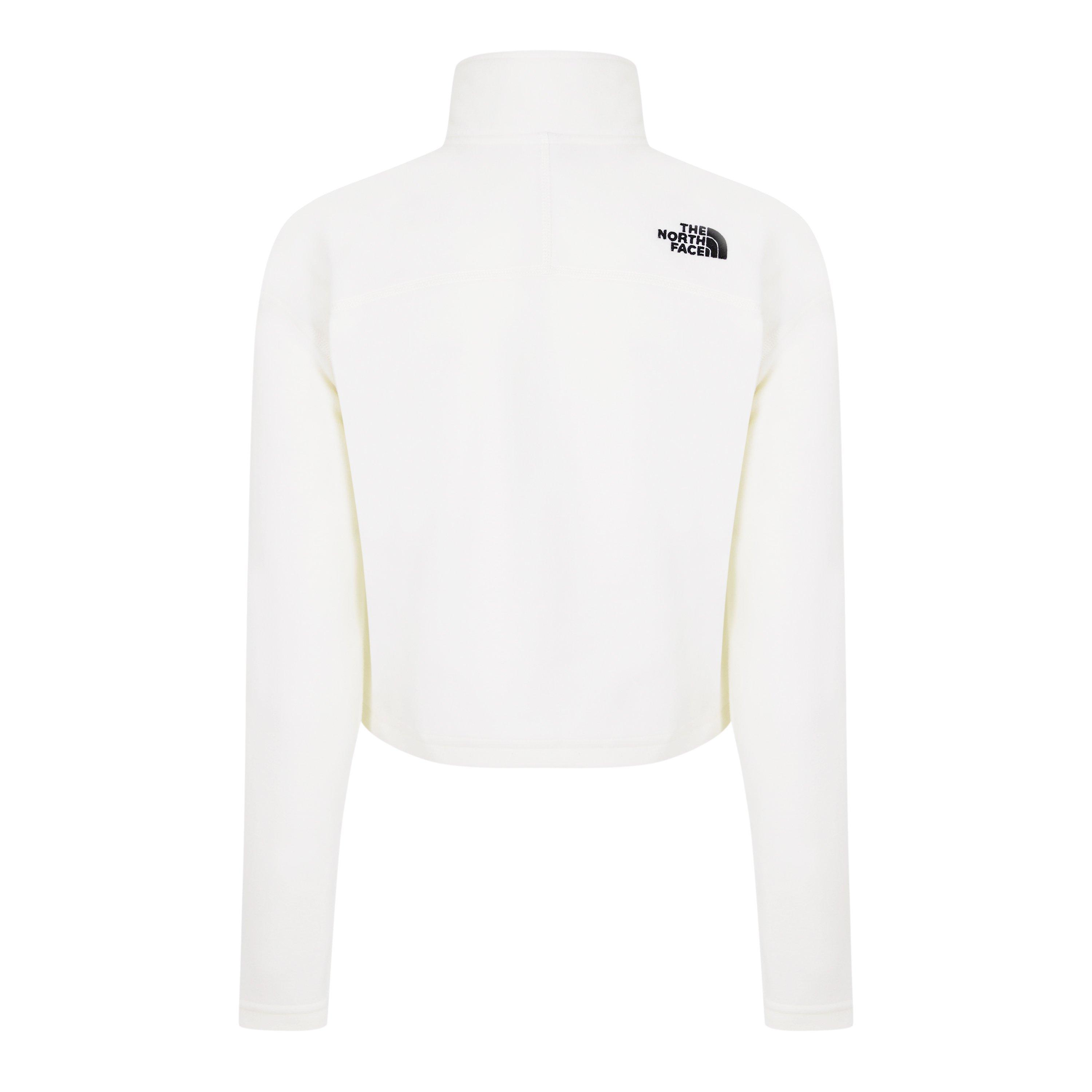 White Dune - The North Face - Women's Glacier Quarter-Zip Crop Fleece Top - 2