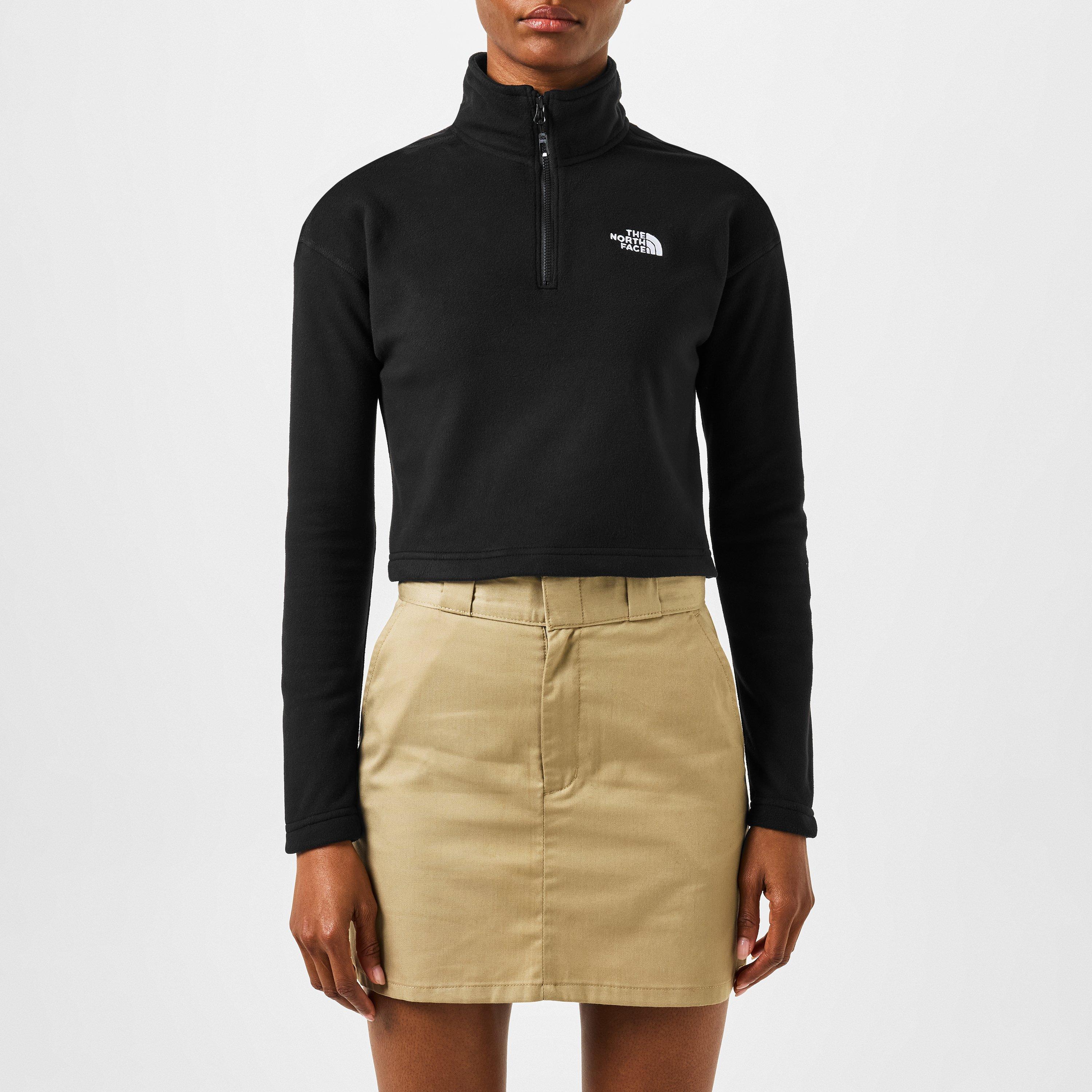 TNF Black - The North Face - Women's Glacier Quarter-Zip Crop Fleece Top - 3