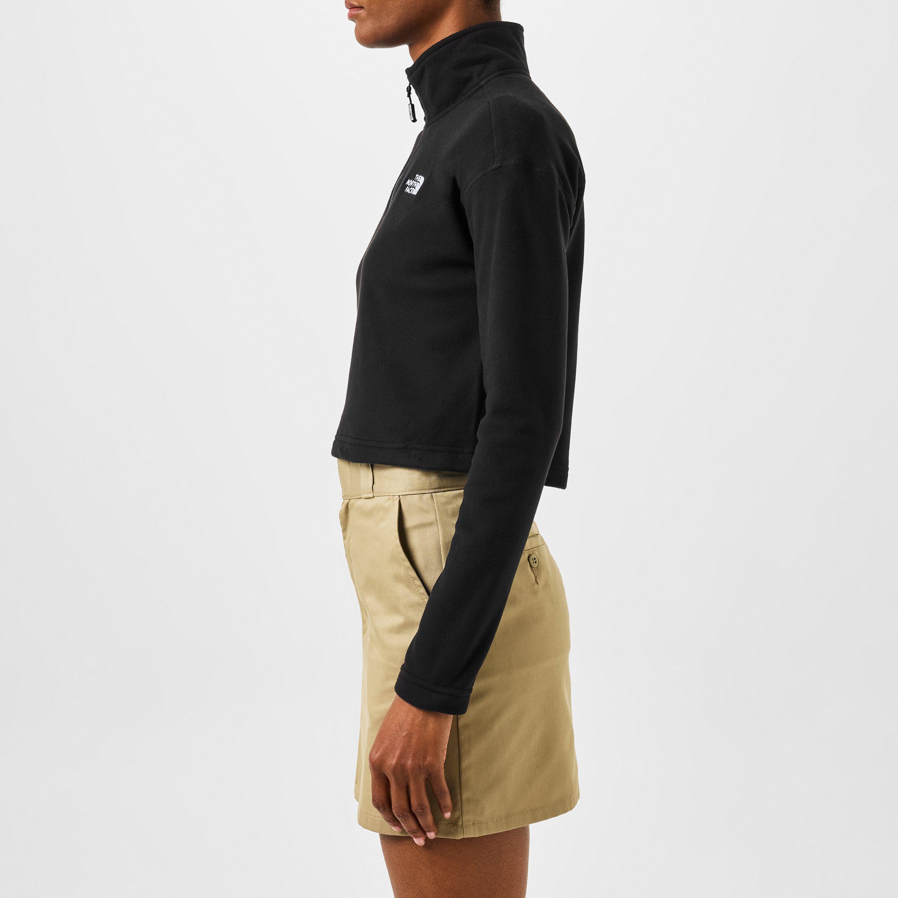 TNF Black - The North Face - Women's Glacier Quarter-Zip Crop Fleece Top - 5