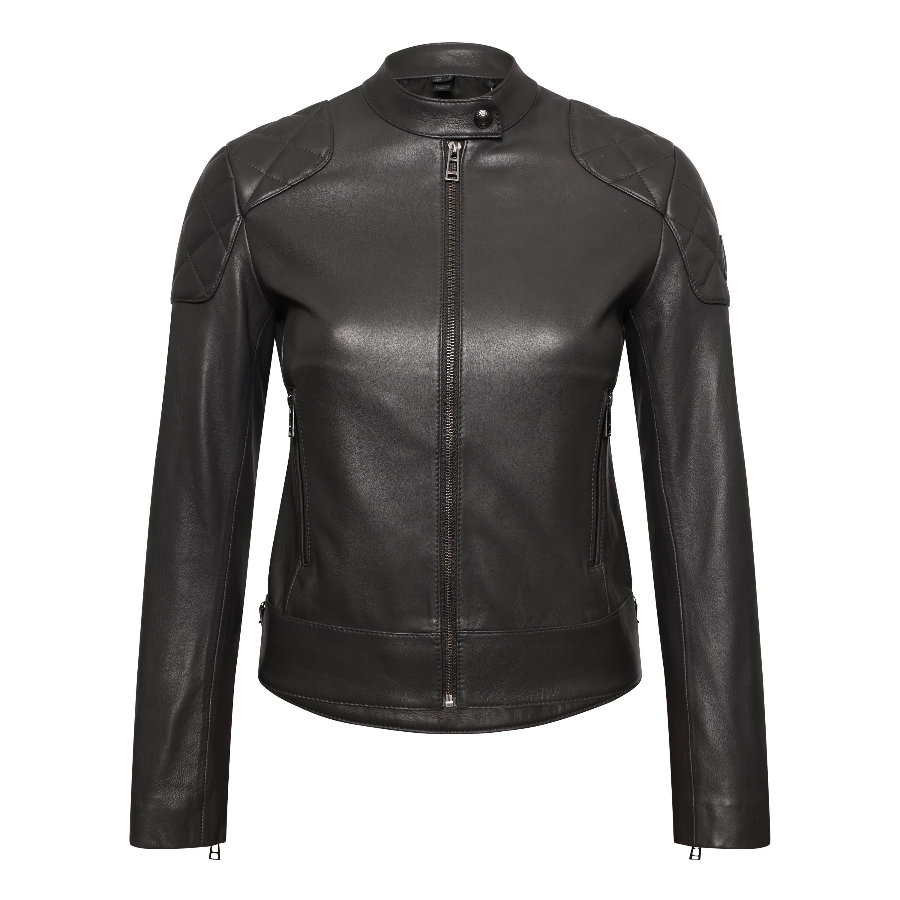 Dark Grey - Belstaff - Women's Belhaven Leather Jacket - 1