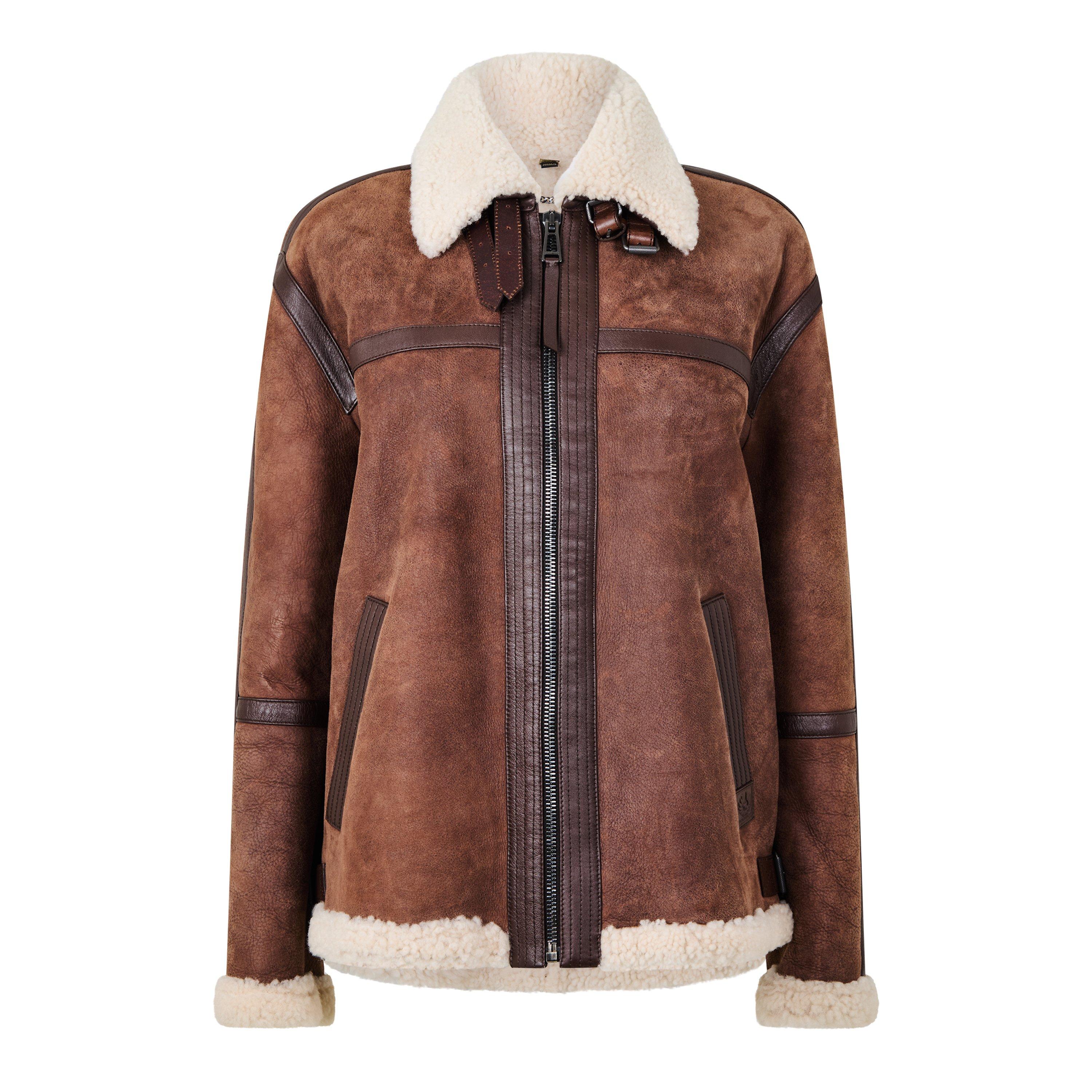 Saddle Brwn/Crd - Belstaff - Women's Launch Leather Jacket - 1