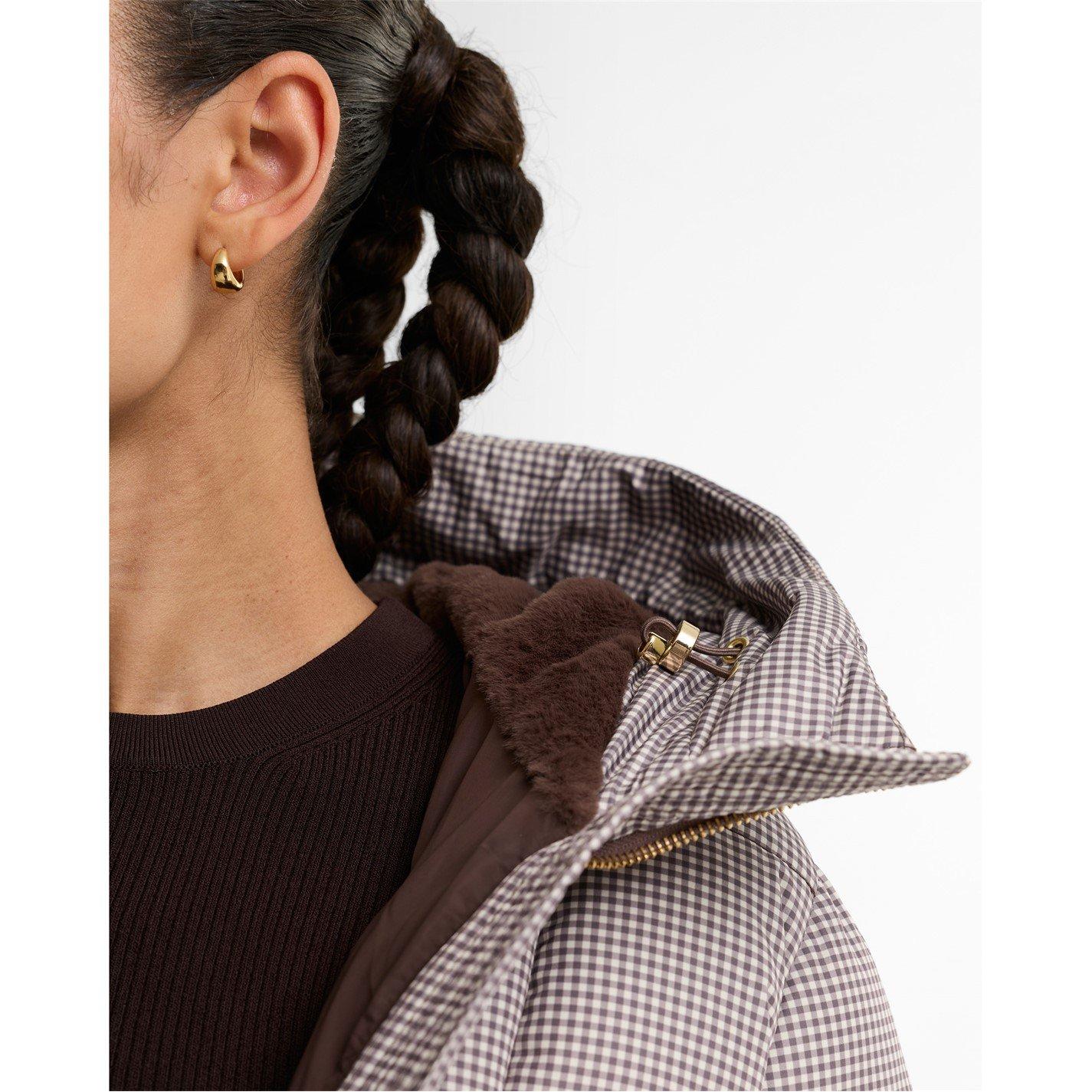 Truffle Check - Barbour International - Women's Brantley Hooded Funnel-Neck Short Puffer Jacket - 6