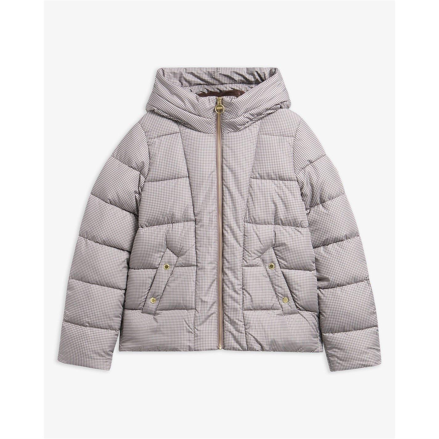 Truffle Check - Barbour International - Women's Brantley Hooded Funnel-Neck Short Puffer Jacket - 8