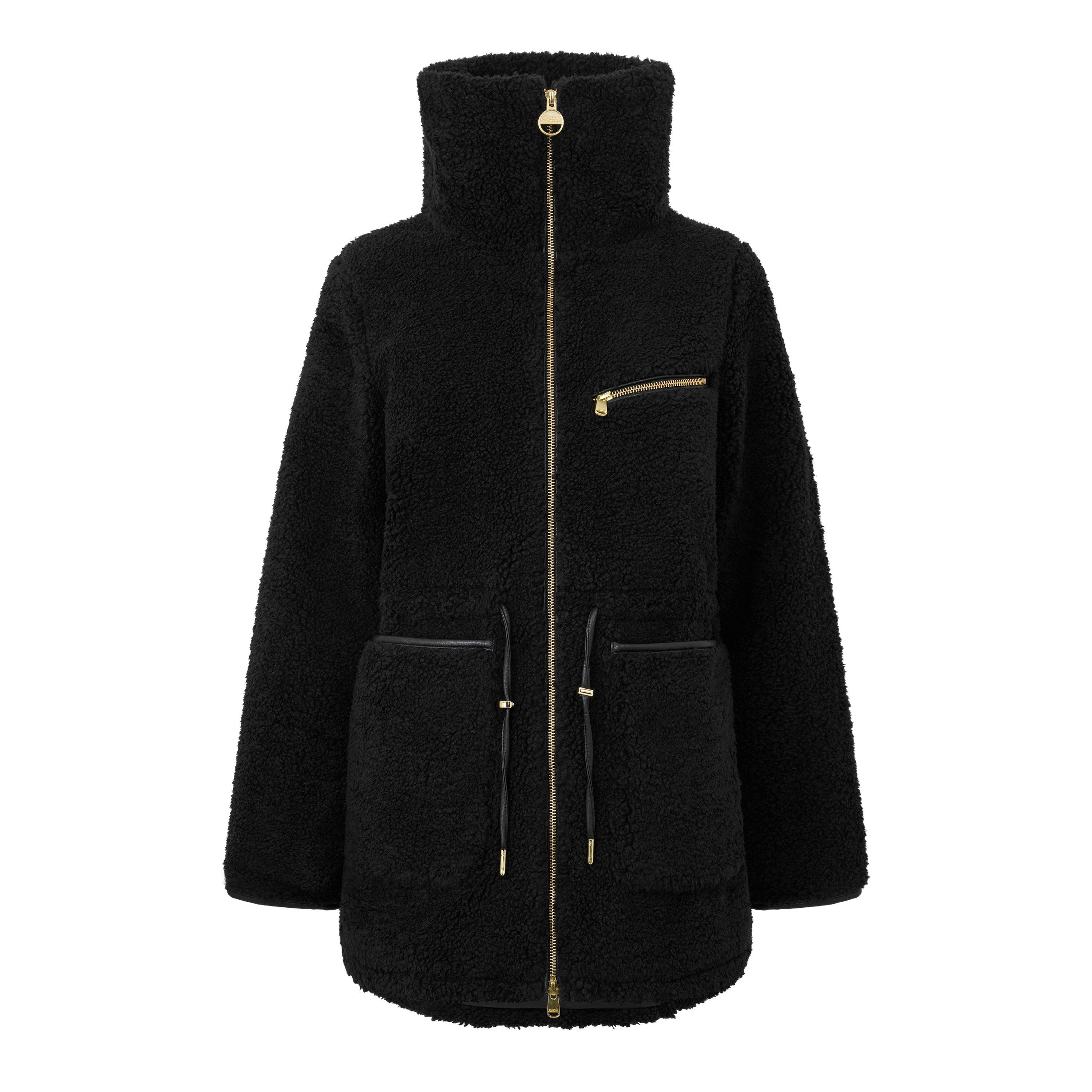 Barbour International Women's Kemora Full-Zip Funnel-Neck Sherpa Jacket - Black - 16 (XL)
