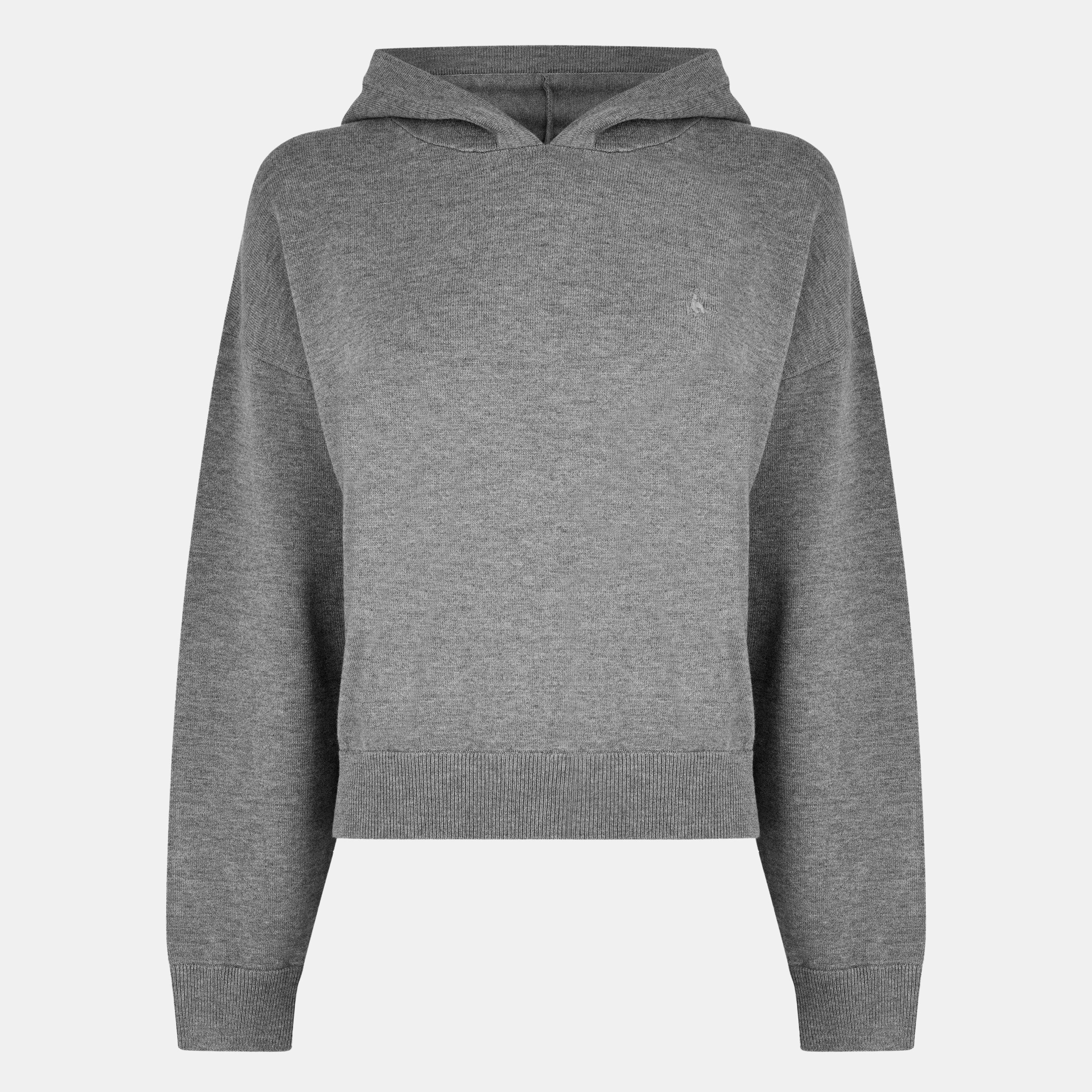 Houtskoolgrijs gemêleerd - Jack Wills - Women's Knitted Hoodie - 1