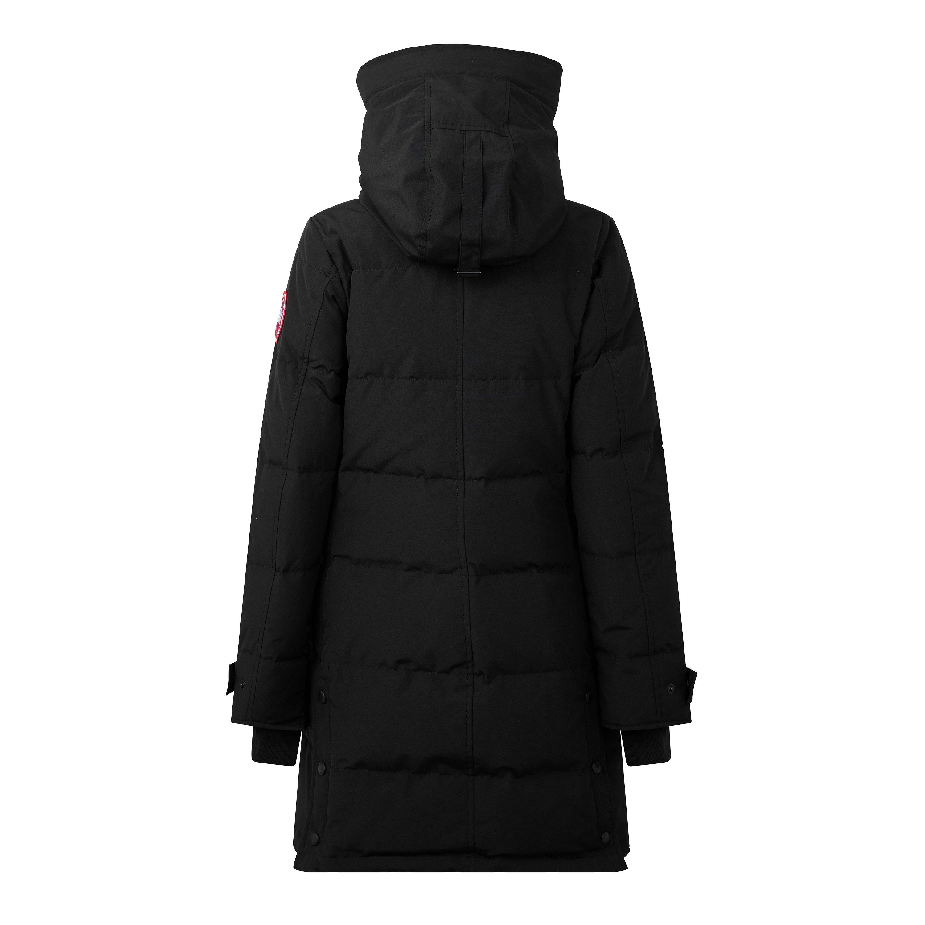 Black - Noir - Canada Goose - Women's Shelburne Water Resistant Arctic Tech Duck Down Mid-Length Hooded Parka - 2