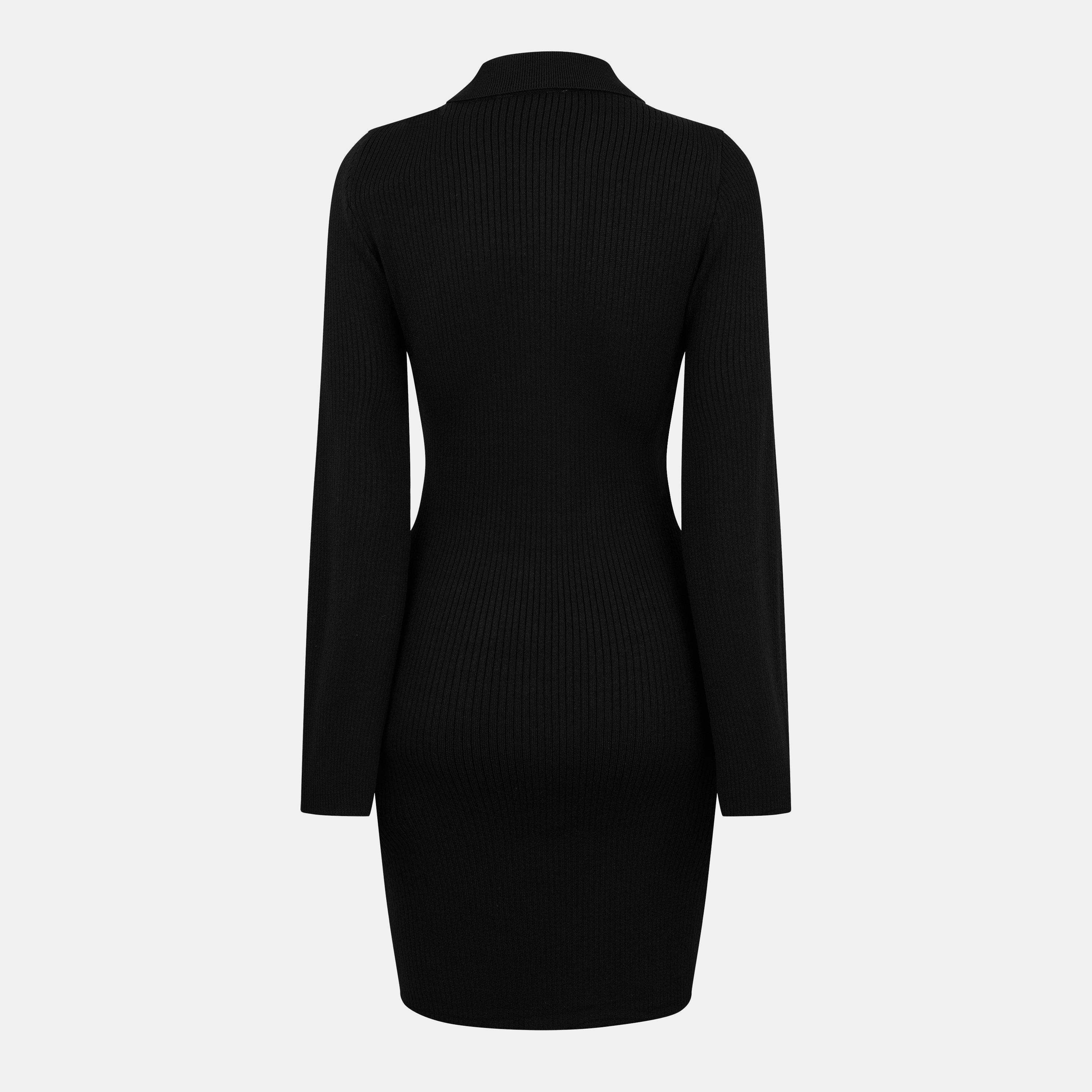 Black - Jack Wills - Zipped Mini Knitted Jumper Dress - 2