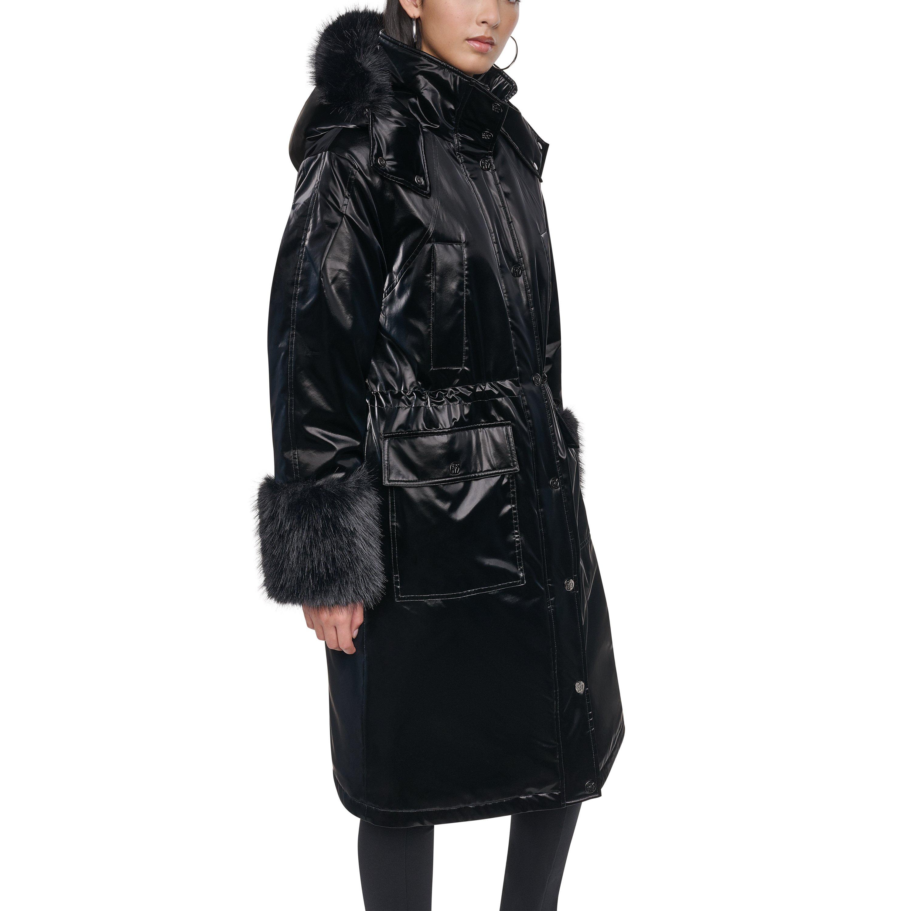 Preto - DKNY - DKNY Faux Fur LngJkt Ld64 - 2