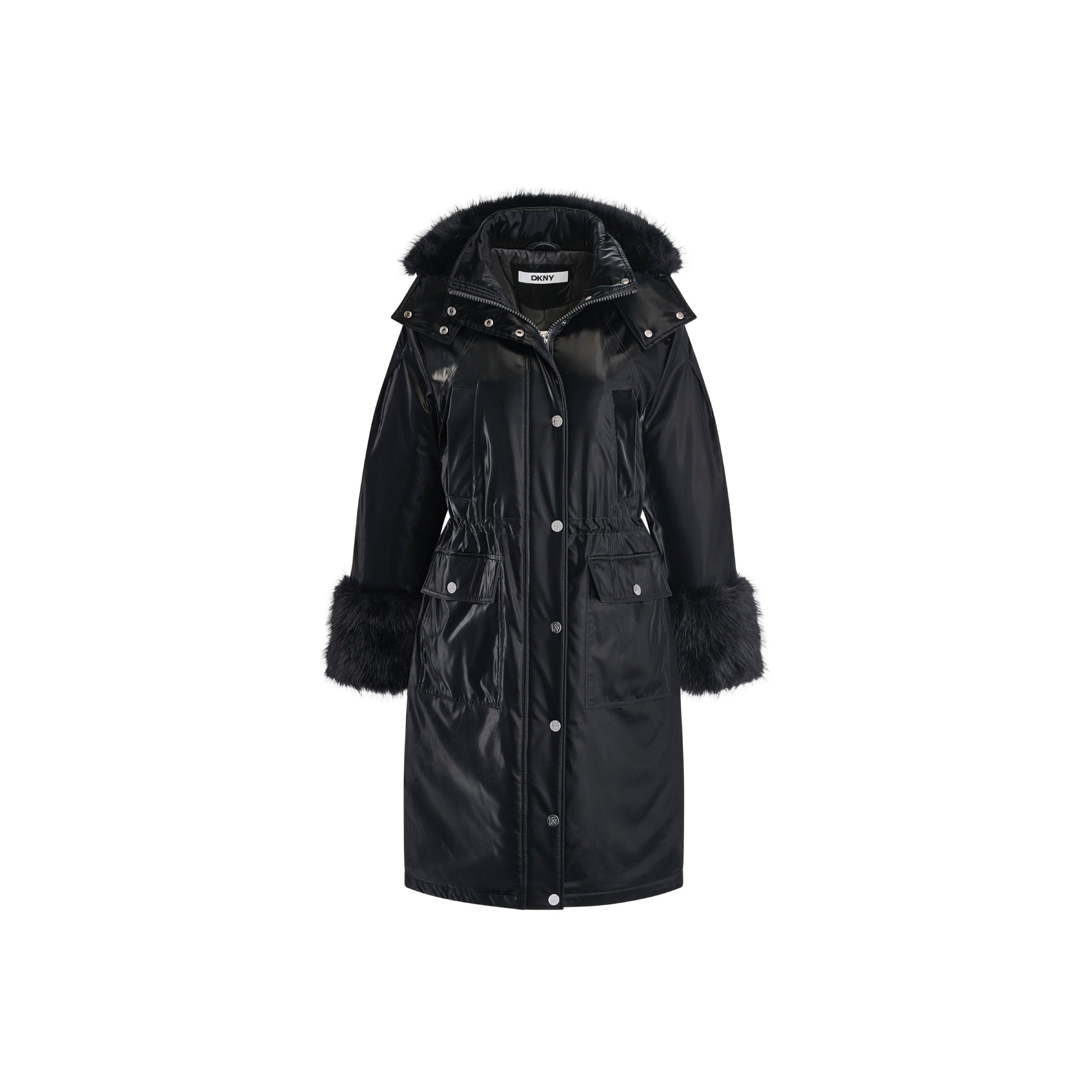 Preto - DKNY - DKNY Faux Fur LngJkt Ld64 - 10