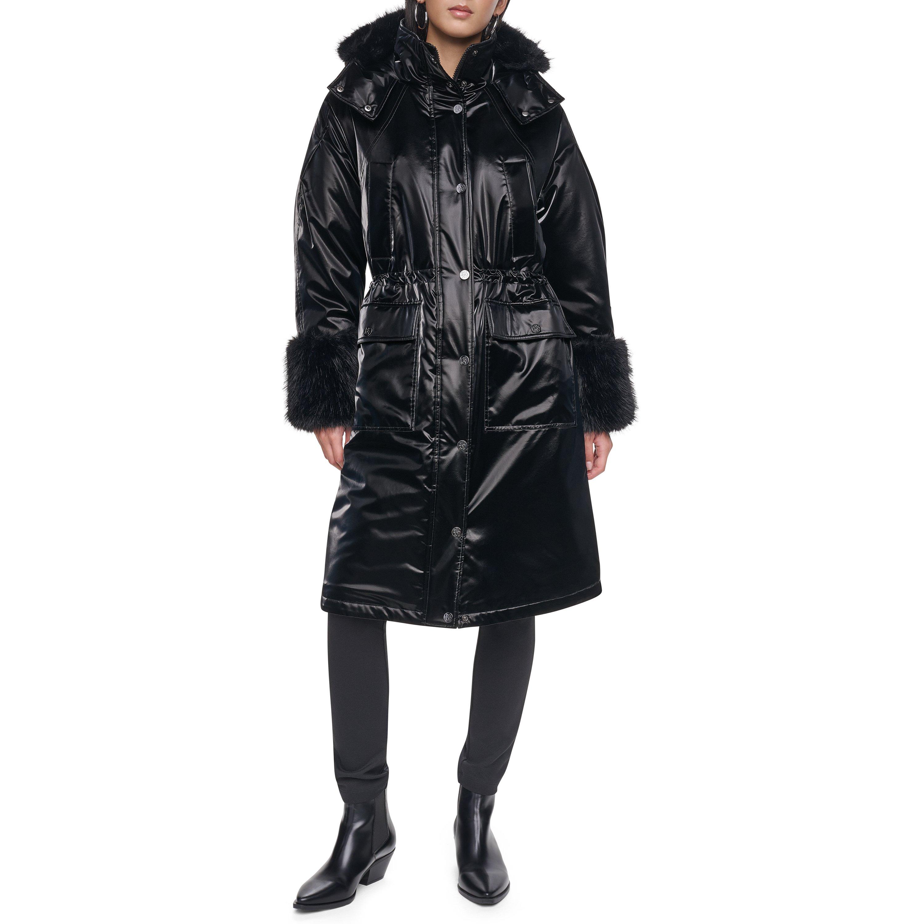 Preto - DKNY - DKNY Faux Fur LngJkt Ld64 - 4