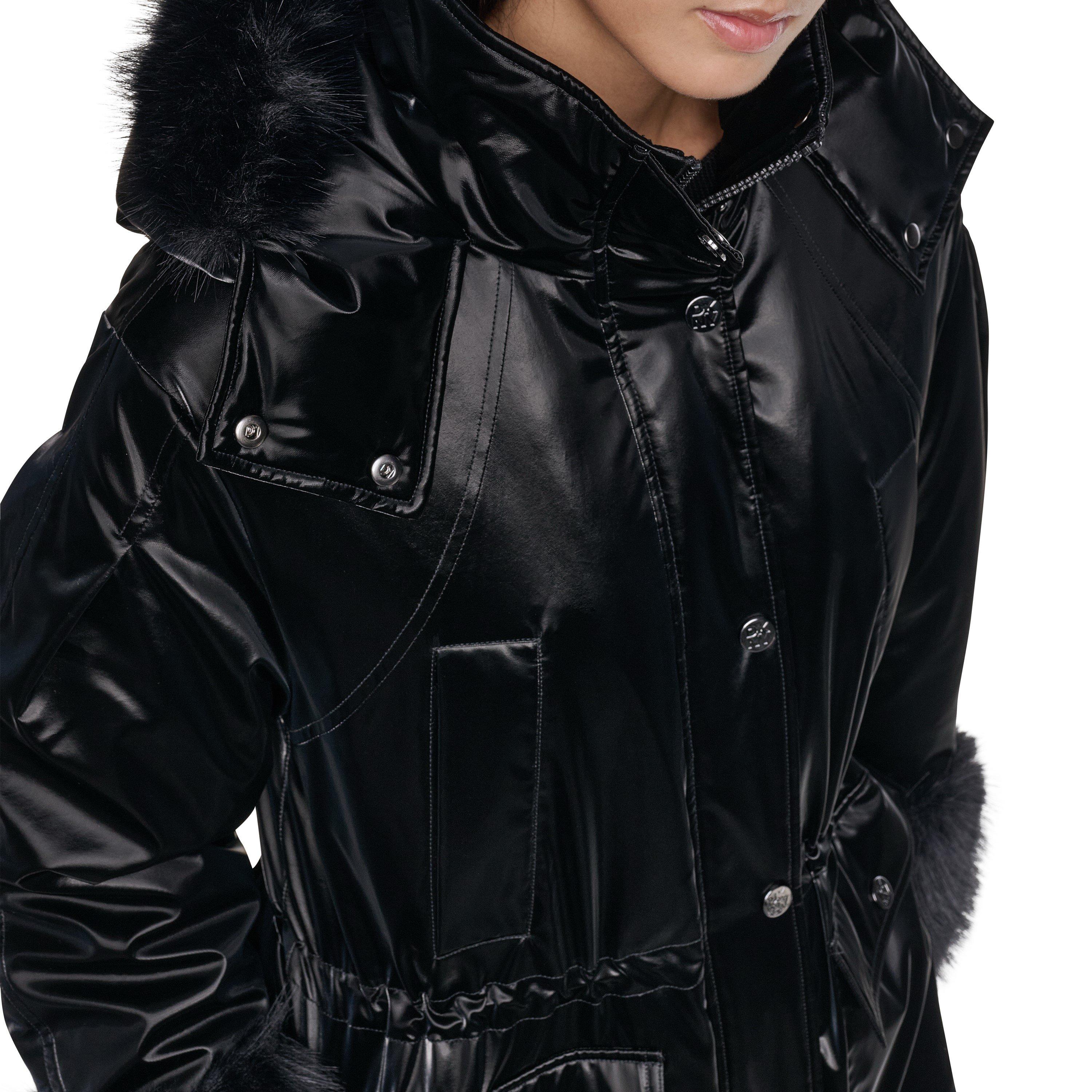 Preto - DKNY - DKNY Faux Fur LngJkt Ld64 - 6