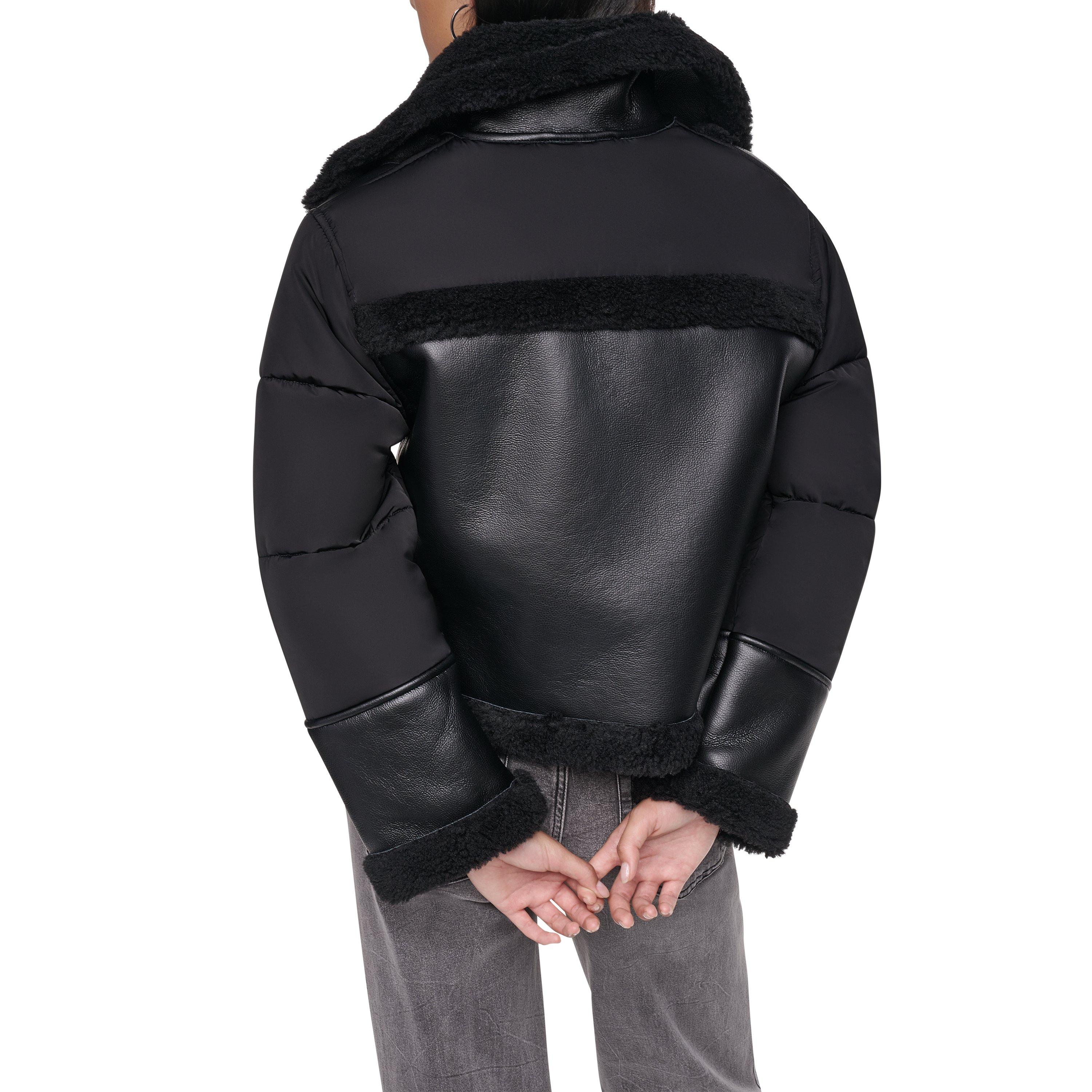 Black/Black - DKNY - DKNY Faux Fur Jkt Ld64 - 3