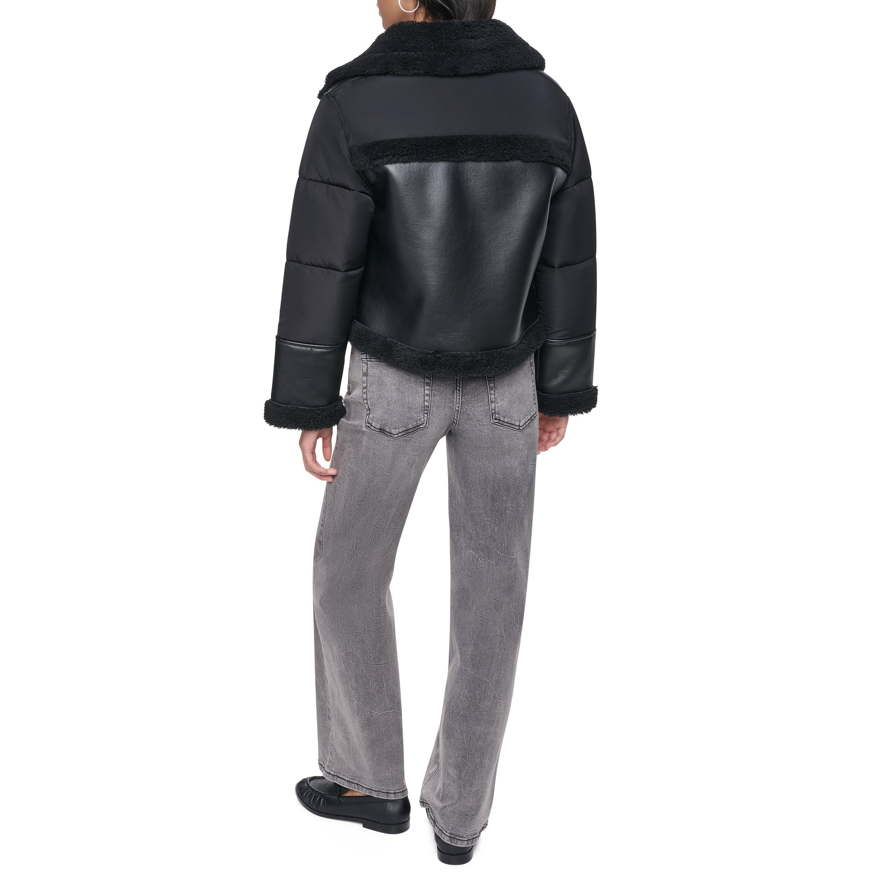 Black/Black - DKNY - DKNY Faux Fur Jkt Ld64 - 5