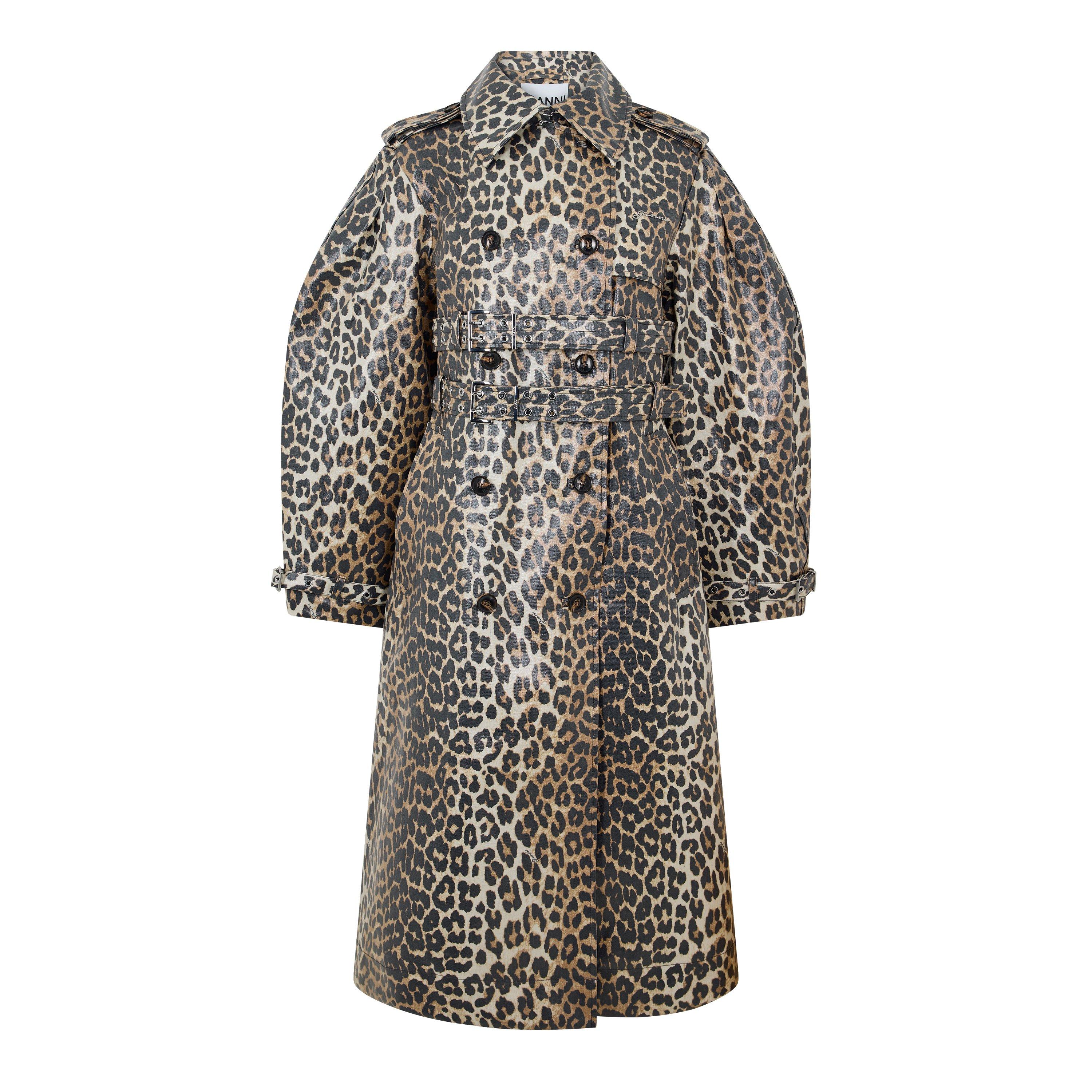 Ganni Women's Laminated Canvas Trench Coat - Almond Milk - Size 10 (36)