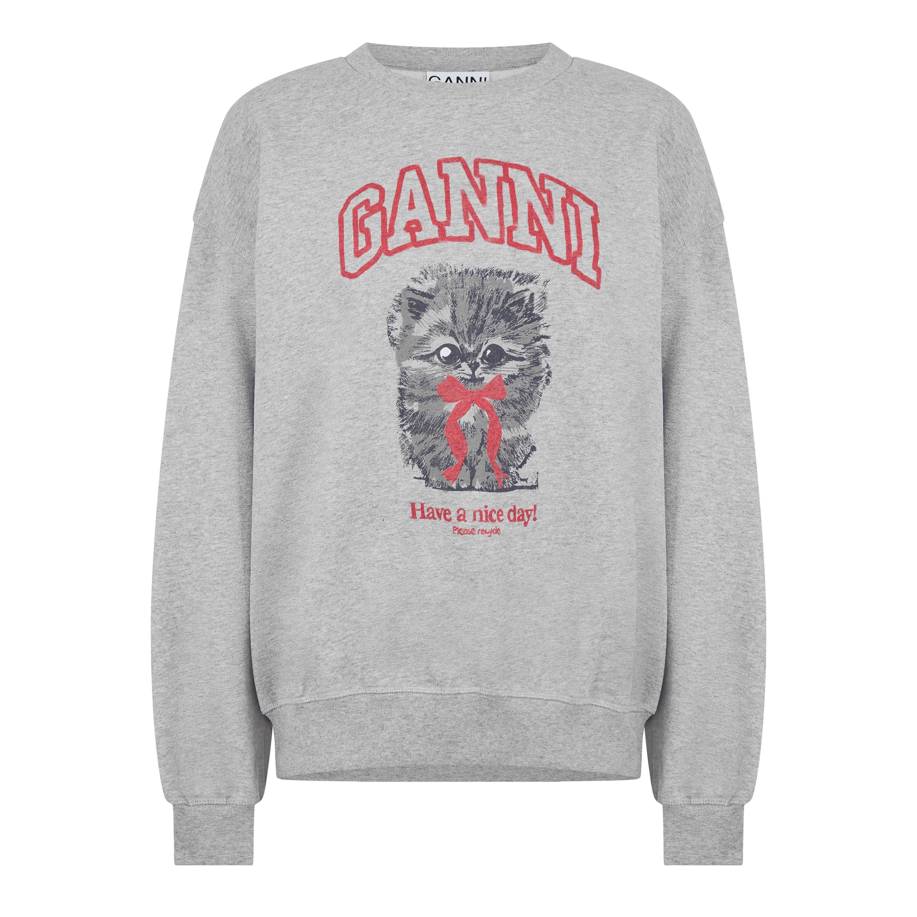 Ganni Women's Crown Margaret Kitty Crew Sweatshirt - Paloma - Size 8 (34)