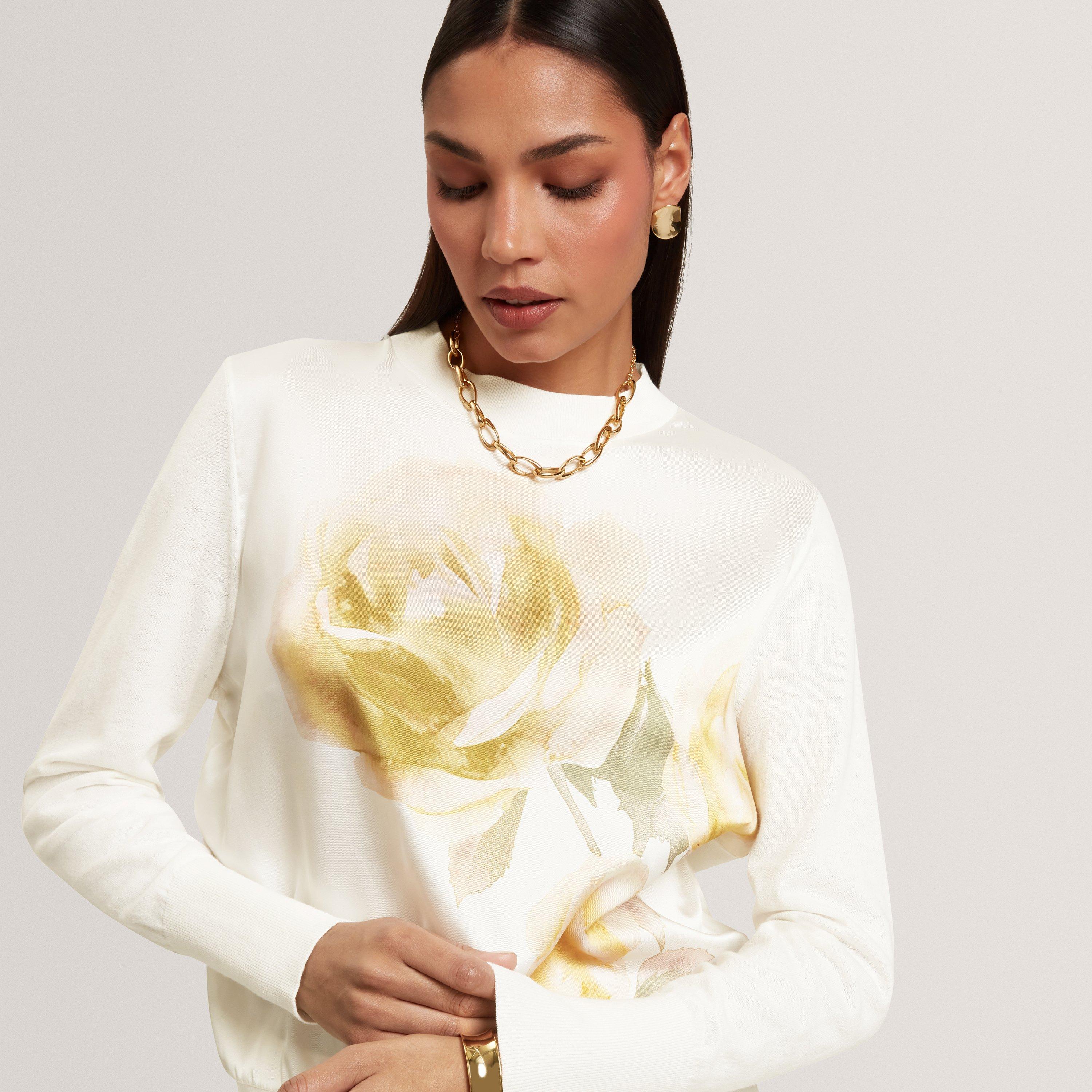 IVORY - Ted Baker - Women's Long Sleeve Printed Crew Sweatshirt - 5
