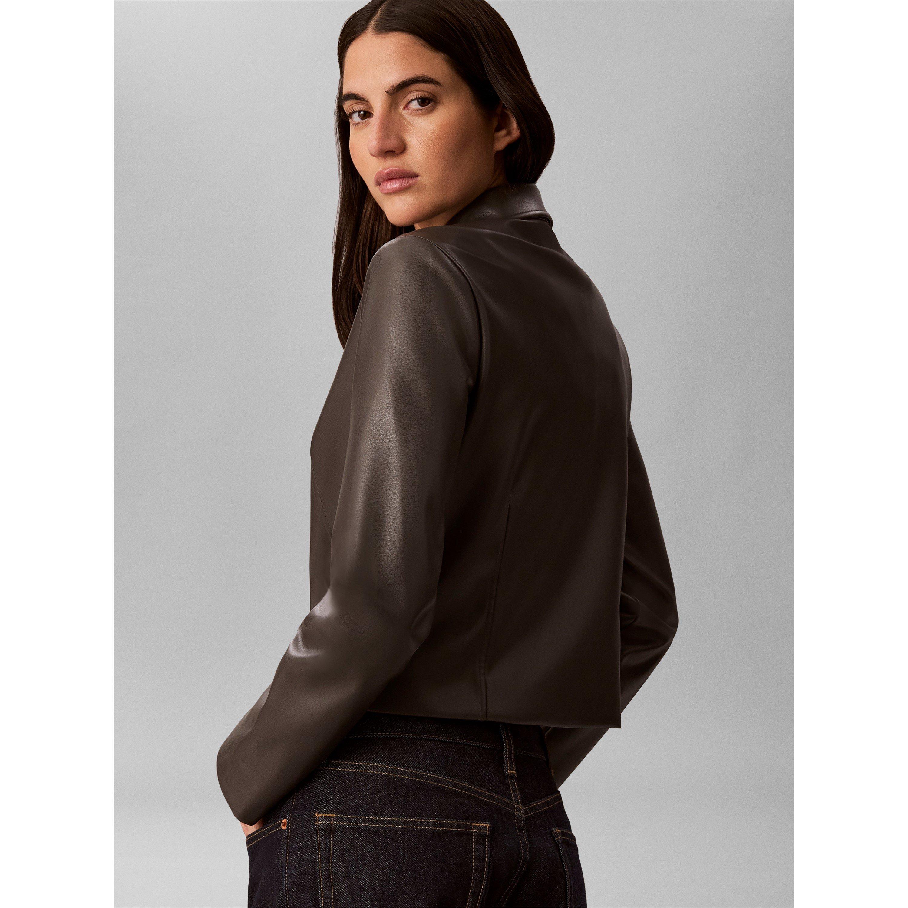 Grey - Calvin Klein Jeans - Women's Faux Leather Jacket - 7