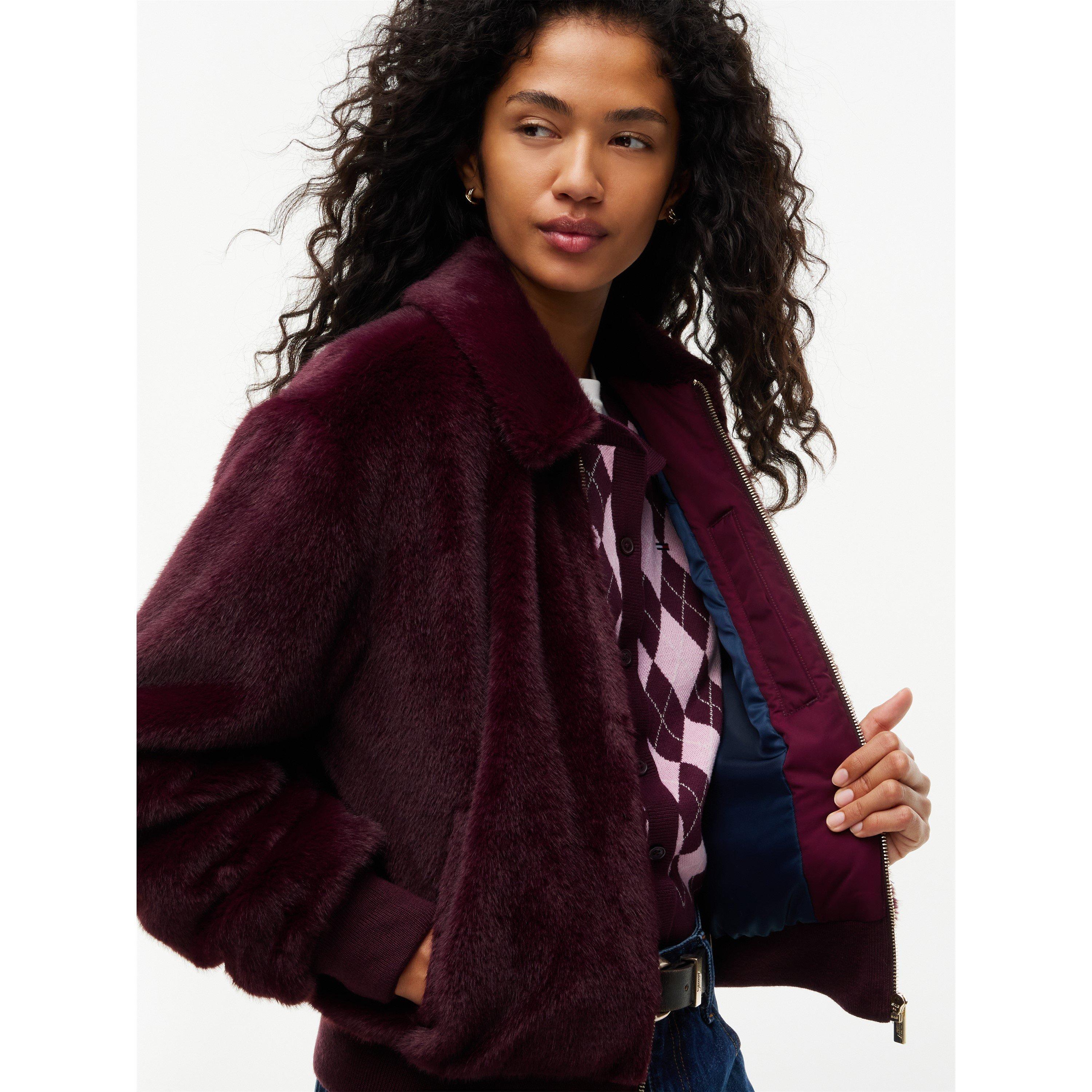Calypso Berry - Tommy Jeans - TJ Faux Fur Jkt Ld64 - 3