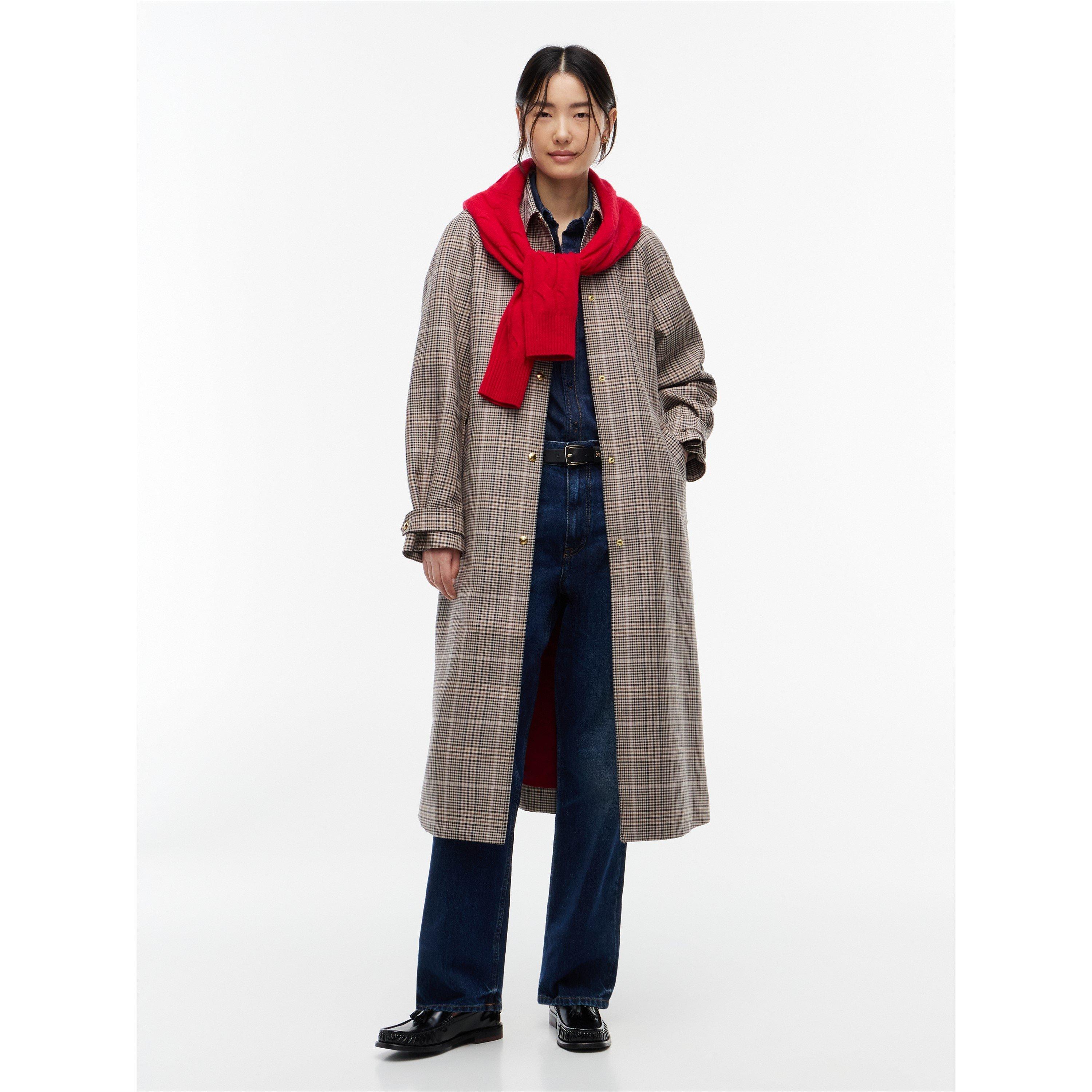 Brown Check 01 - Tommy Hilfiger - Women's Check Cotton Trench Coat - 2