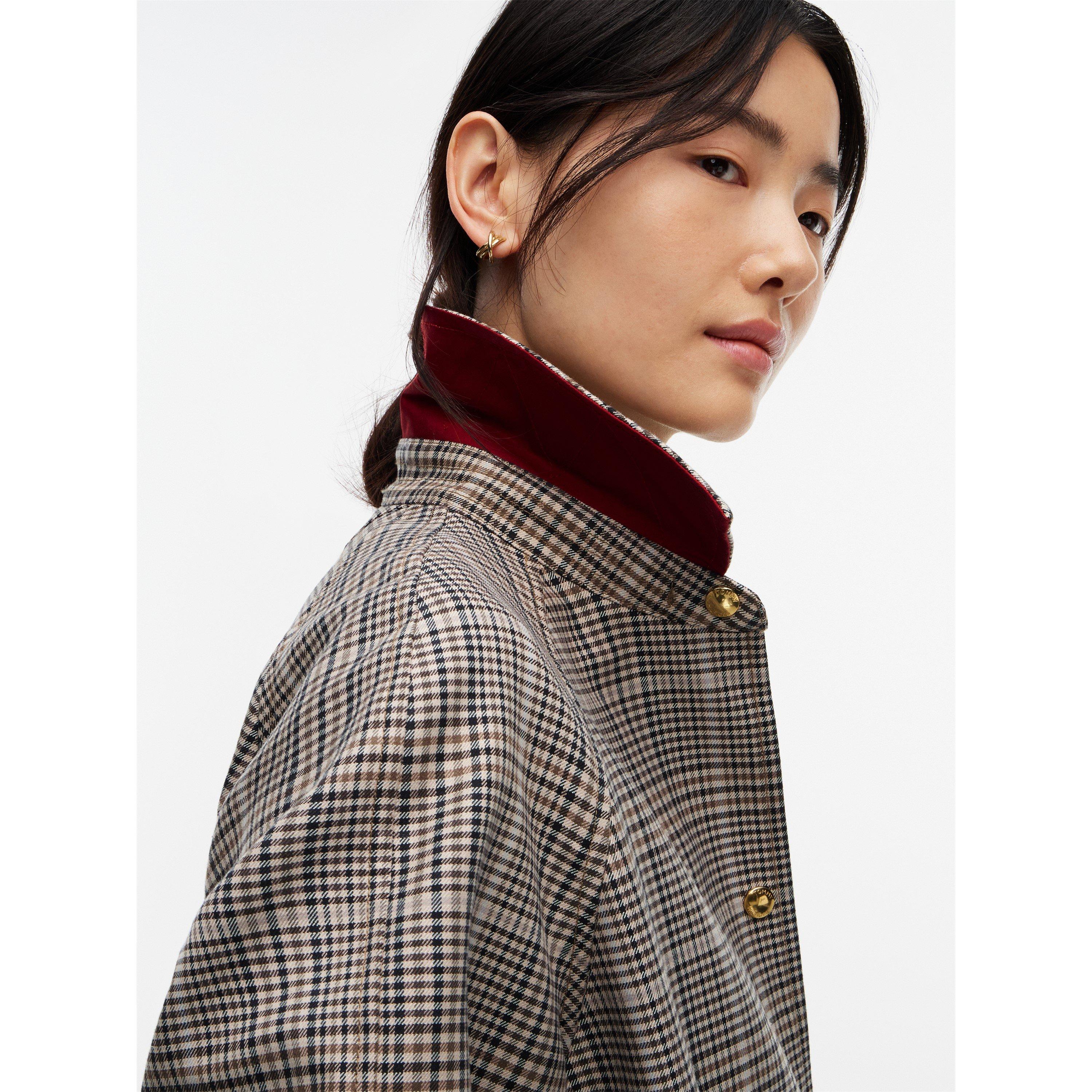Brown Check 01 - Tommy Hilfiger - Women's Check Cotton Trench Coat - 5