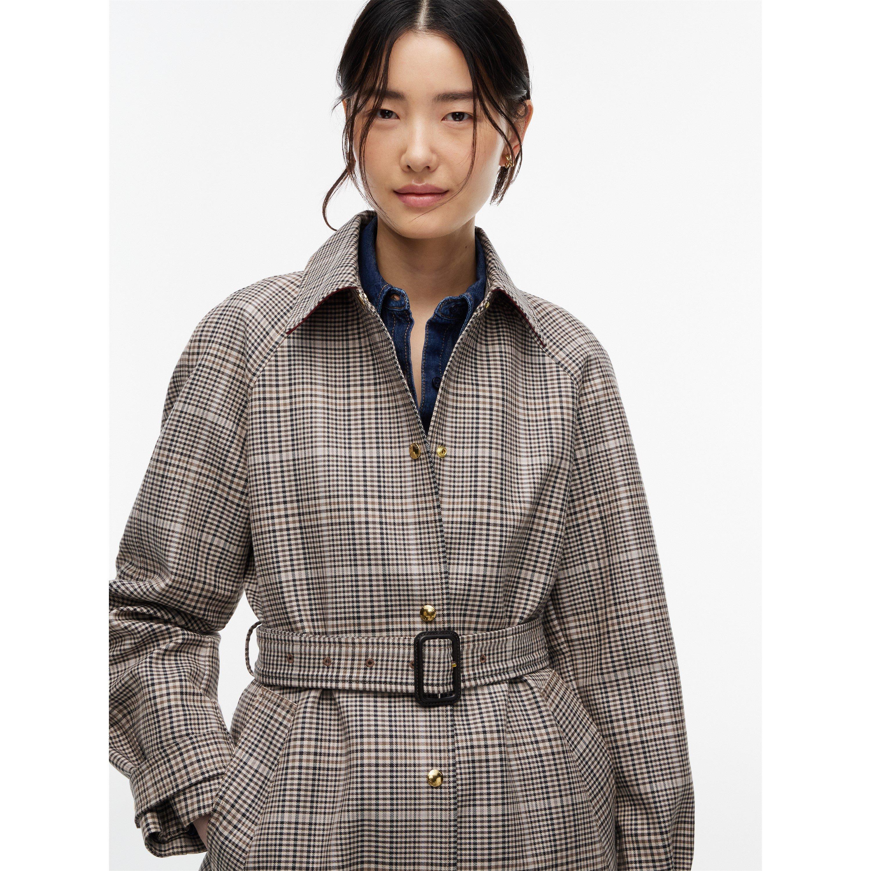 Brown Check 01 - Tommy Hilfiger - Women's Check Cotton Trench Coat - 6