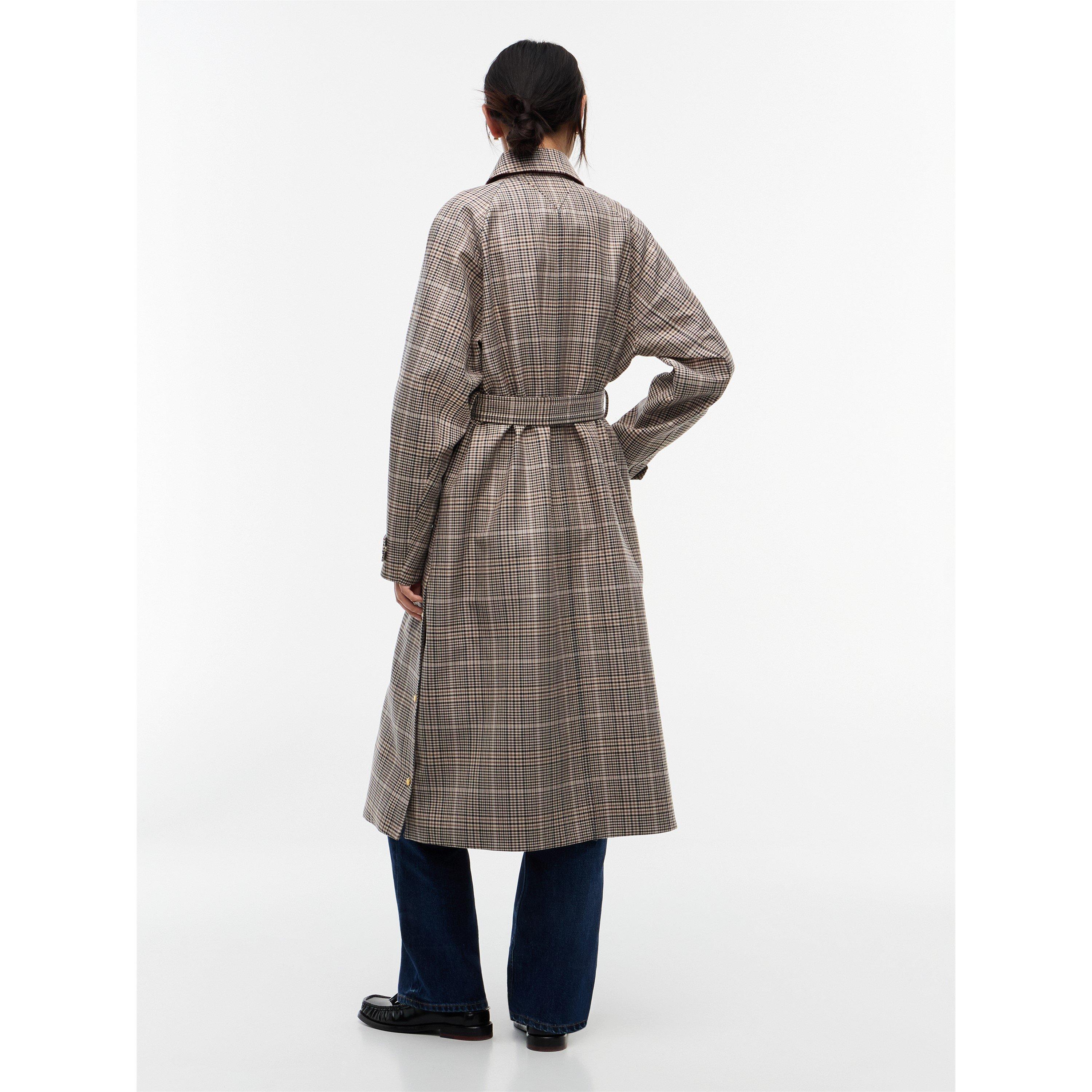Brown Check 01 - Tommy Hilfiger - Women's Check Cotton Trench Coat - 7