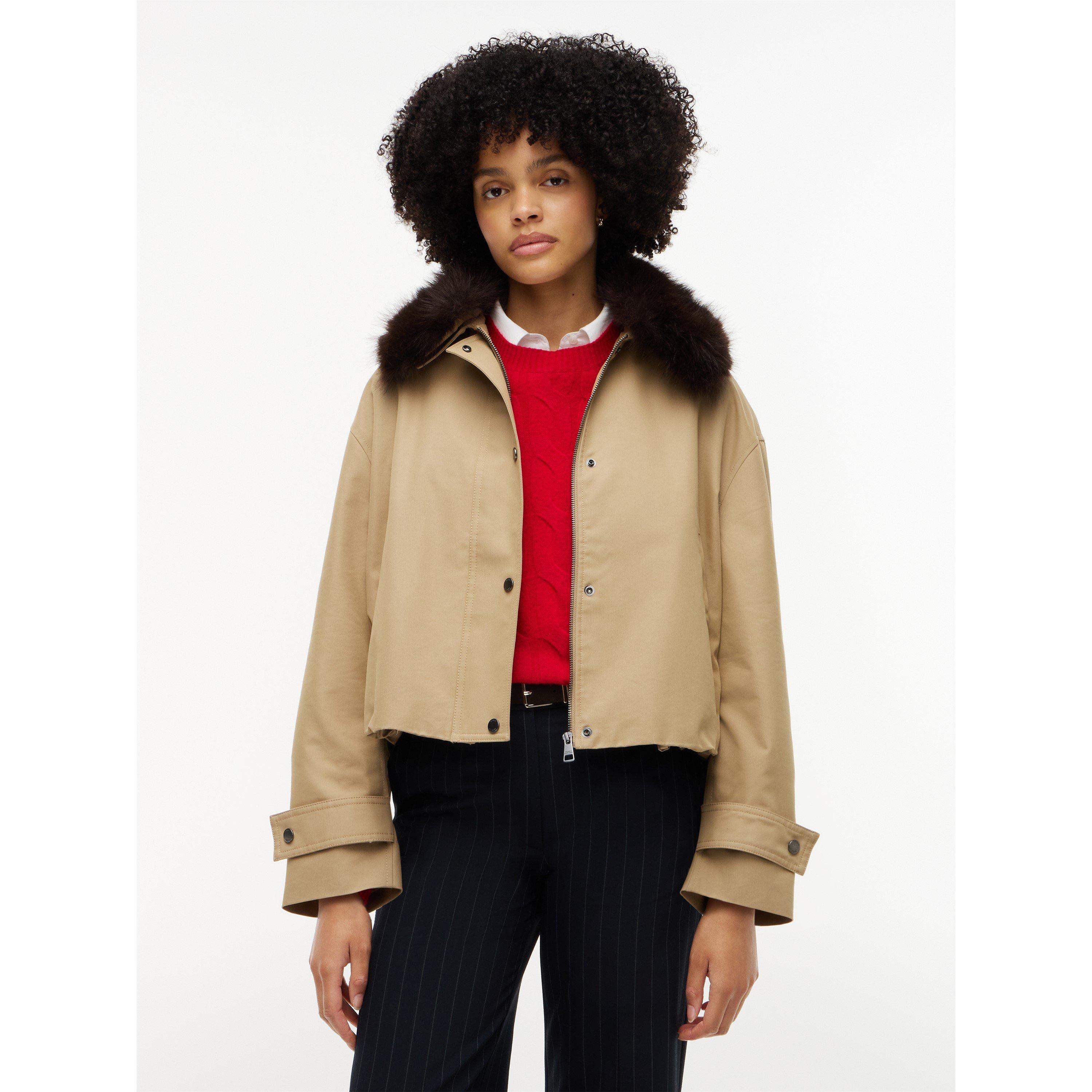 Camel - Tommy Hilfiger - Women's Cotton Fur Barn Jacket - 3