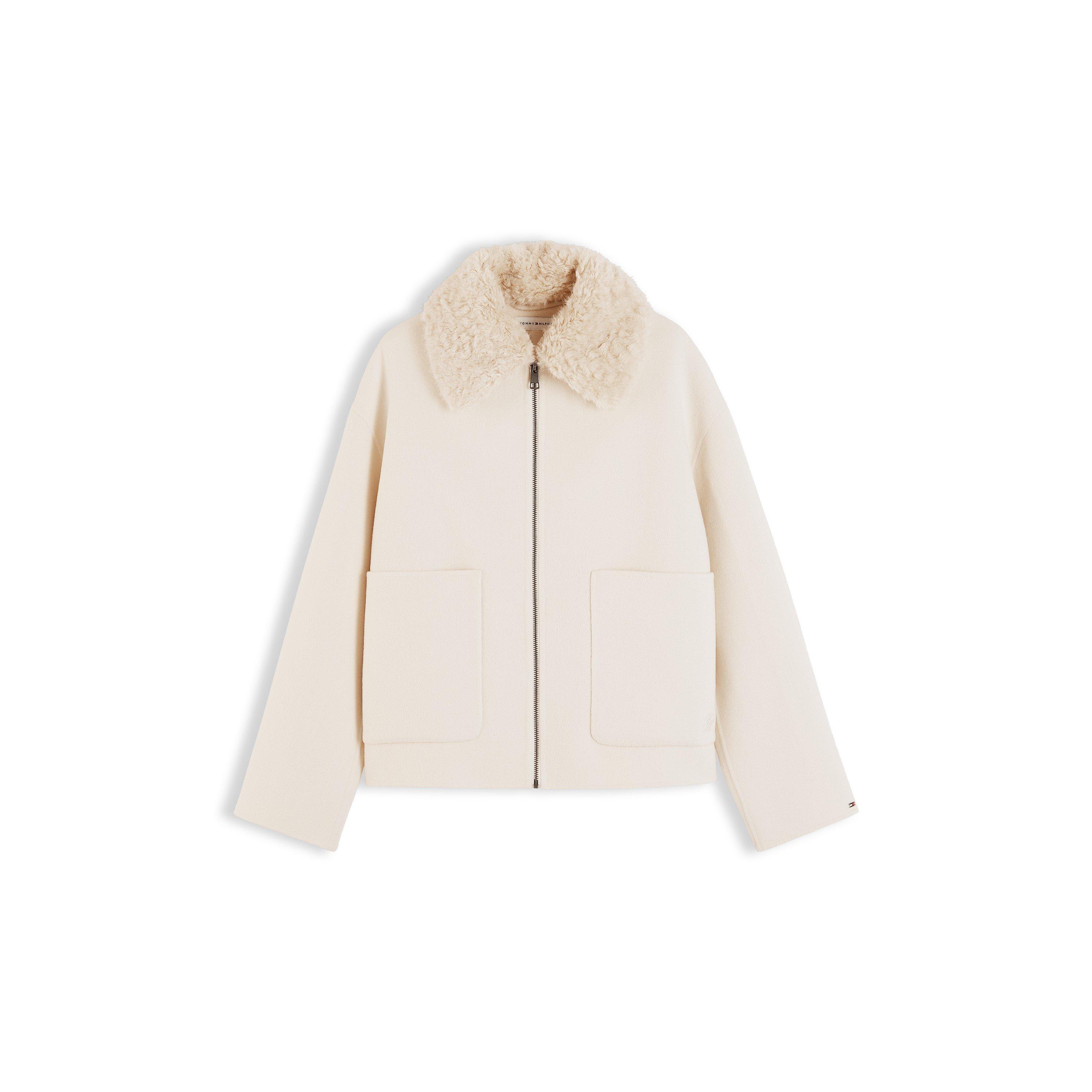 Cream - Tommy Hilfiger - Tommy Wool ZP Jkt Ld64 - 1