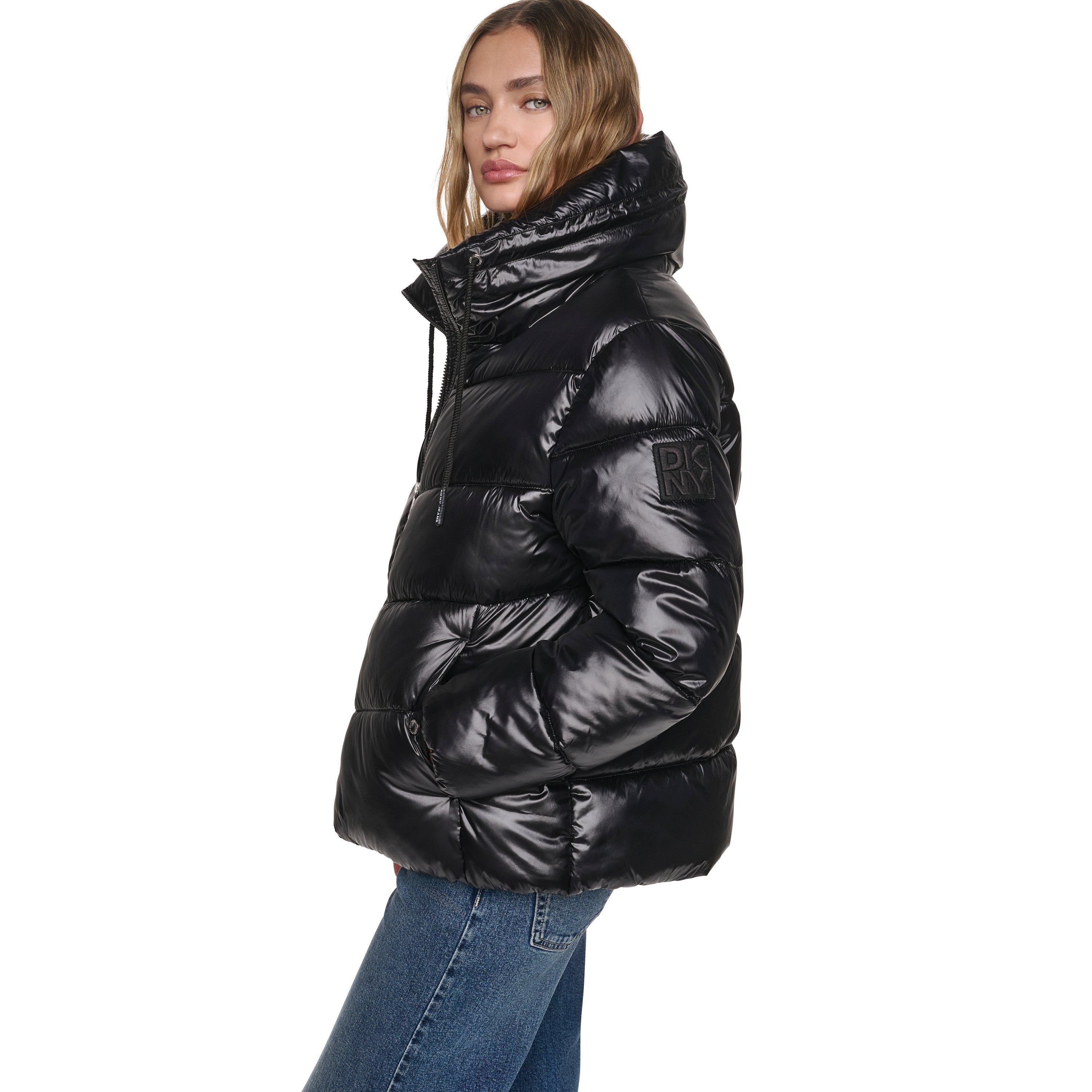 Met Black - DKNY - DKNY Puffer Coat w/ Drama Collar - 2
