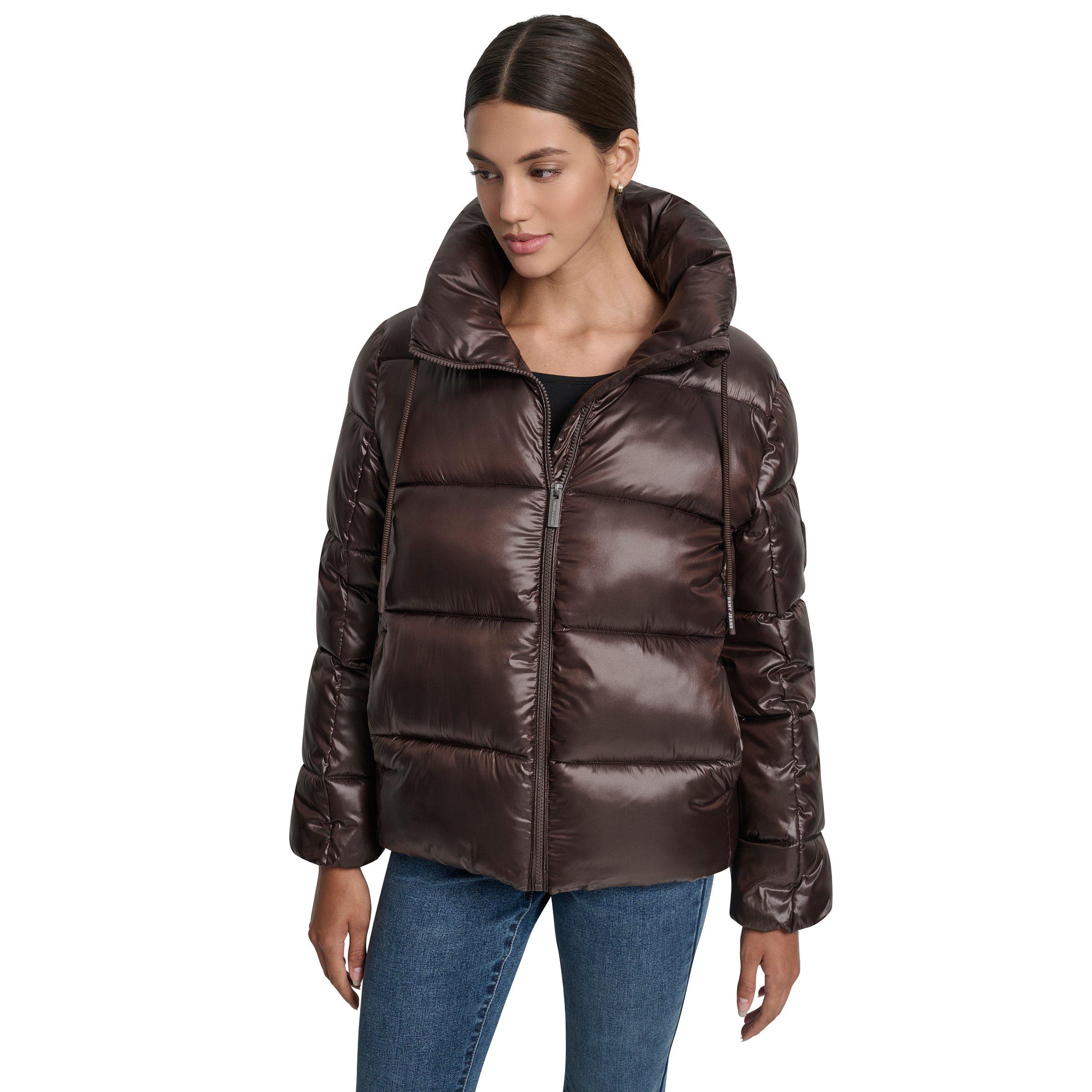 DKNY Puffer Coat w/ Drama Collar