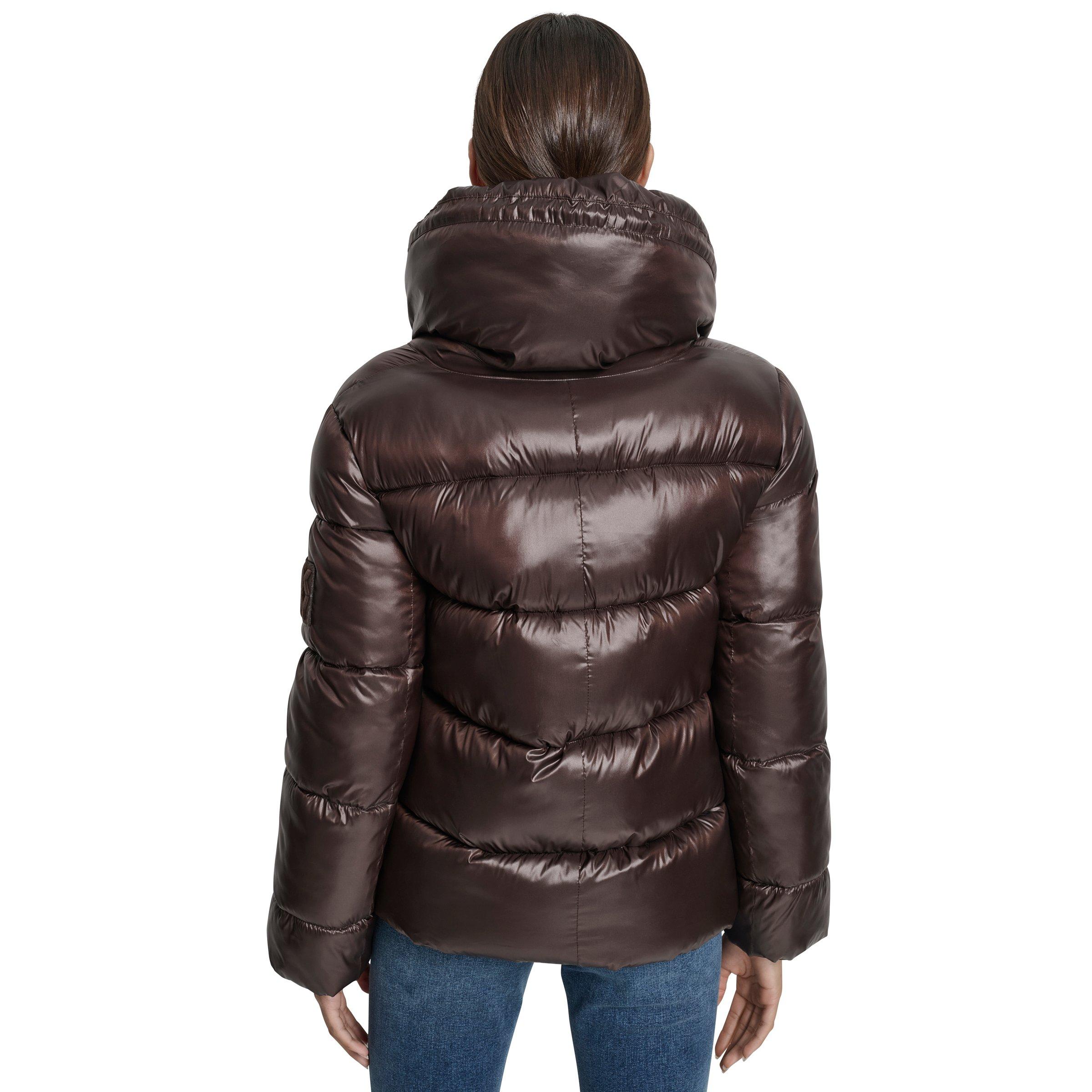 Met Espresso - DKNY - DKNY Puffer Coat w/ Drama Collar - 2