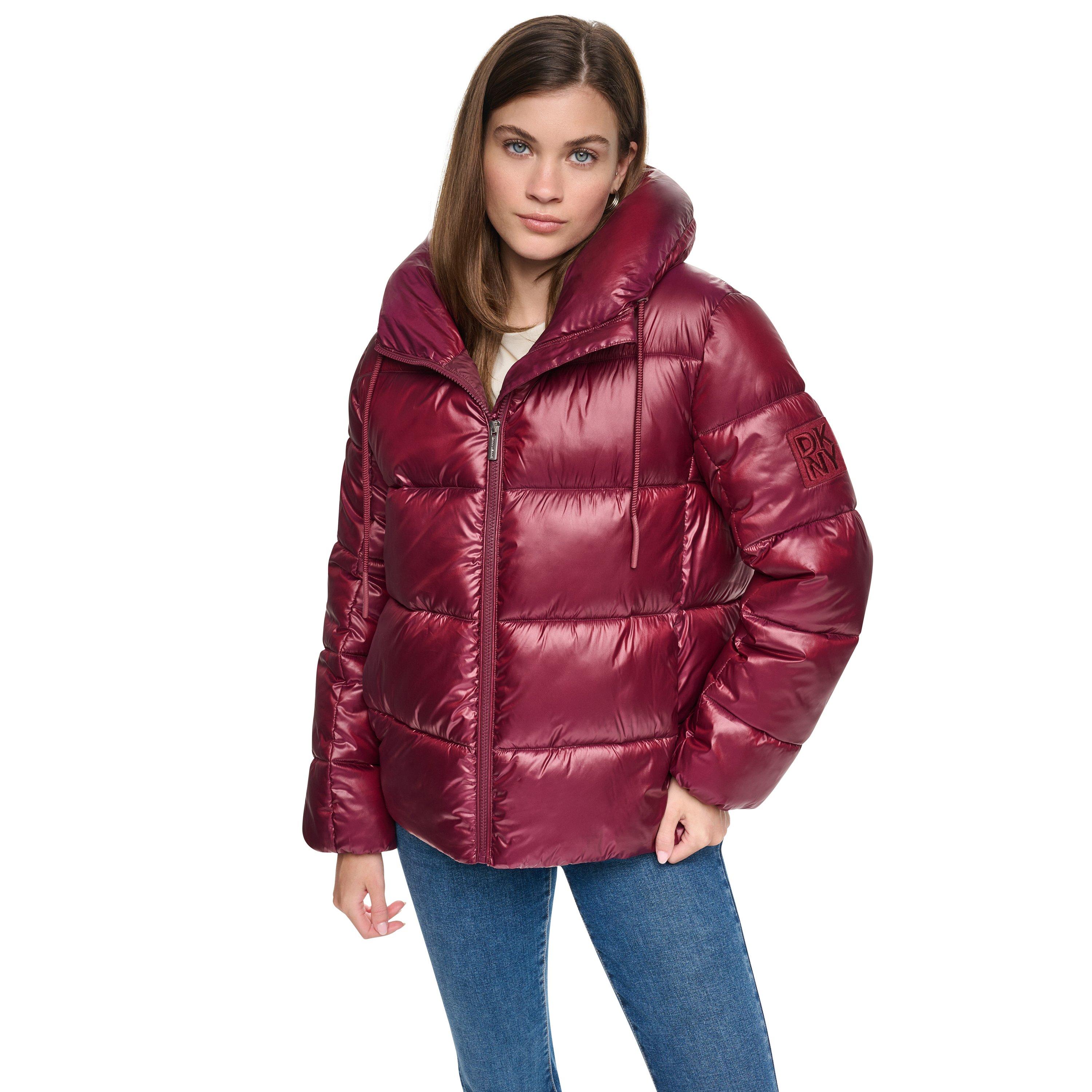 DKNY DKNY Puffer Coat w/ Drama Collar