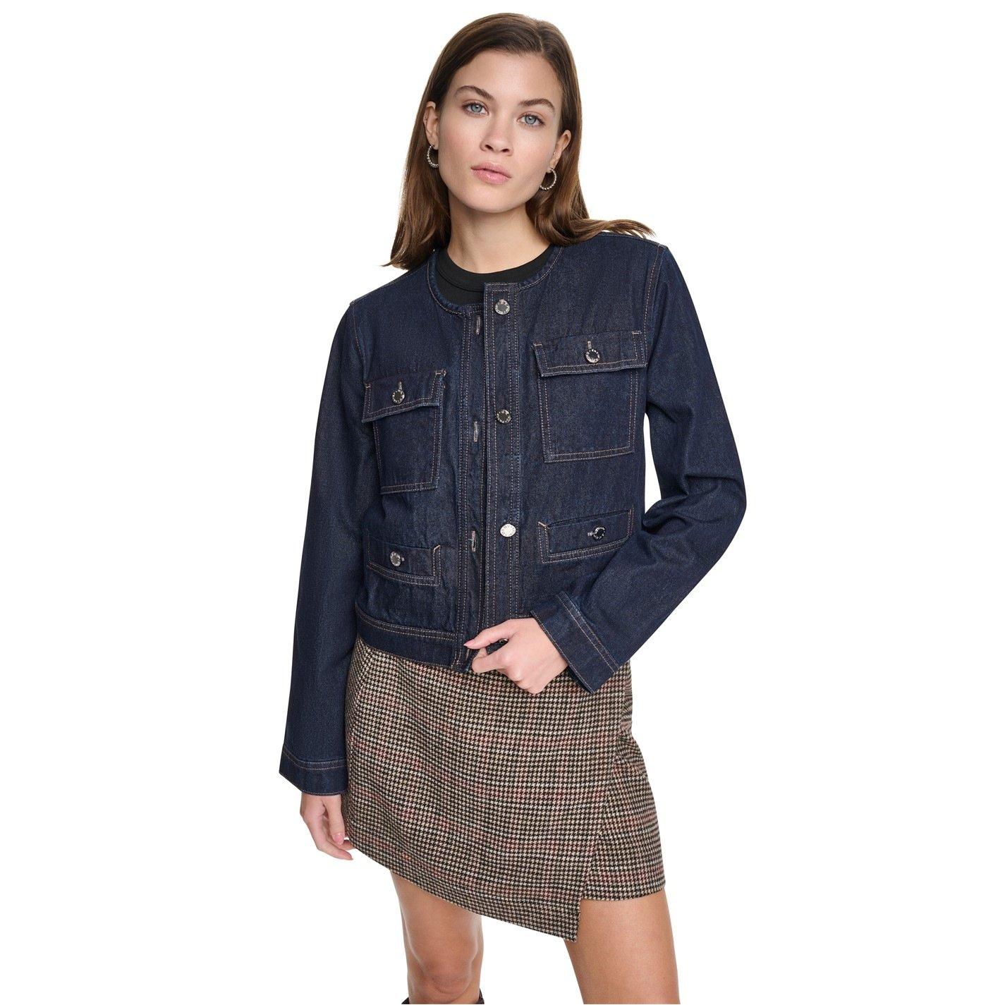 Houndstooth - DKNY - DKNY Mix Media Denim Jacket - 1