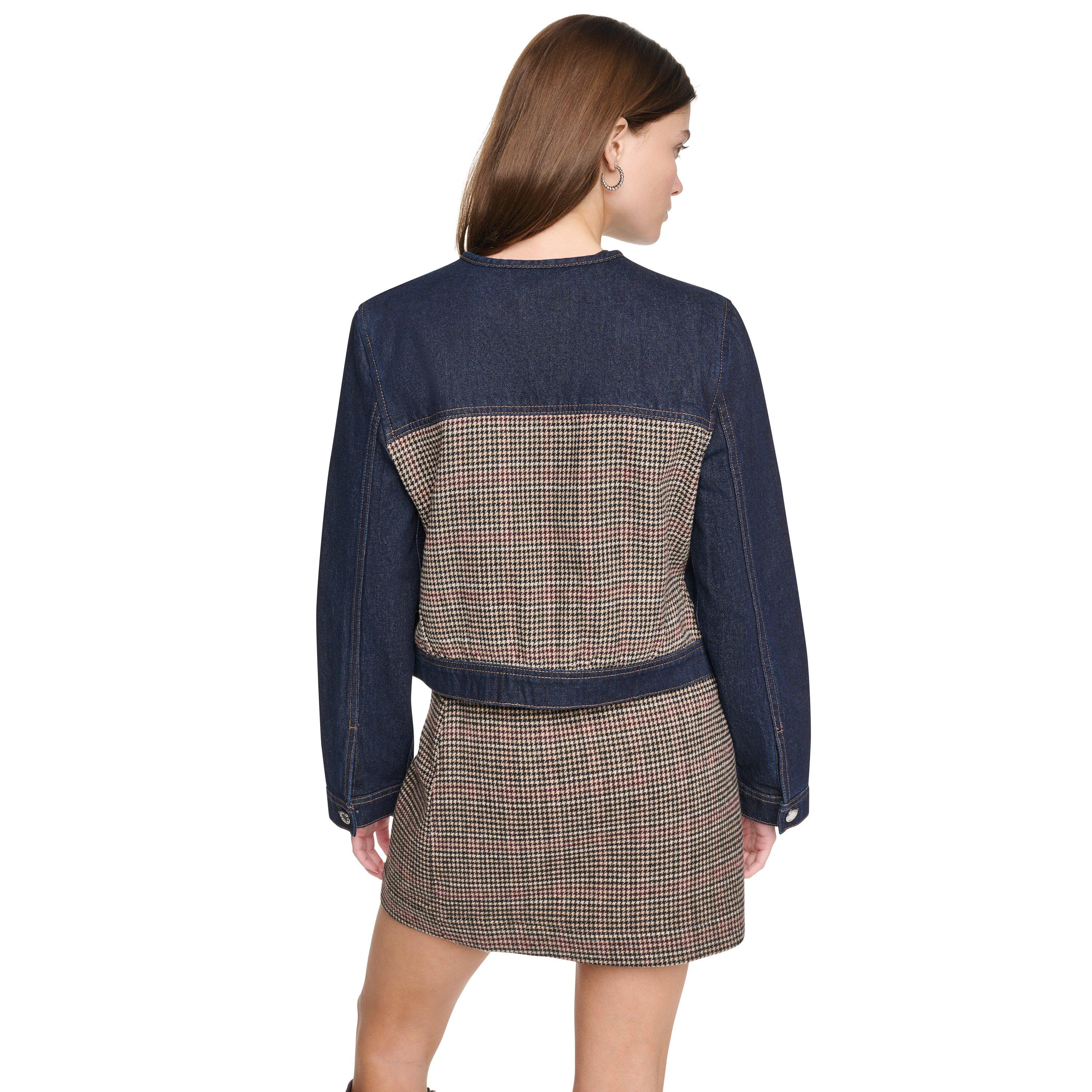 Houndstooth - DKNY - DKNY Mix Media Denim Jacket - 2