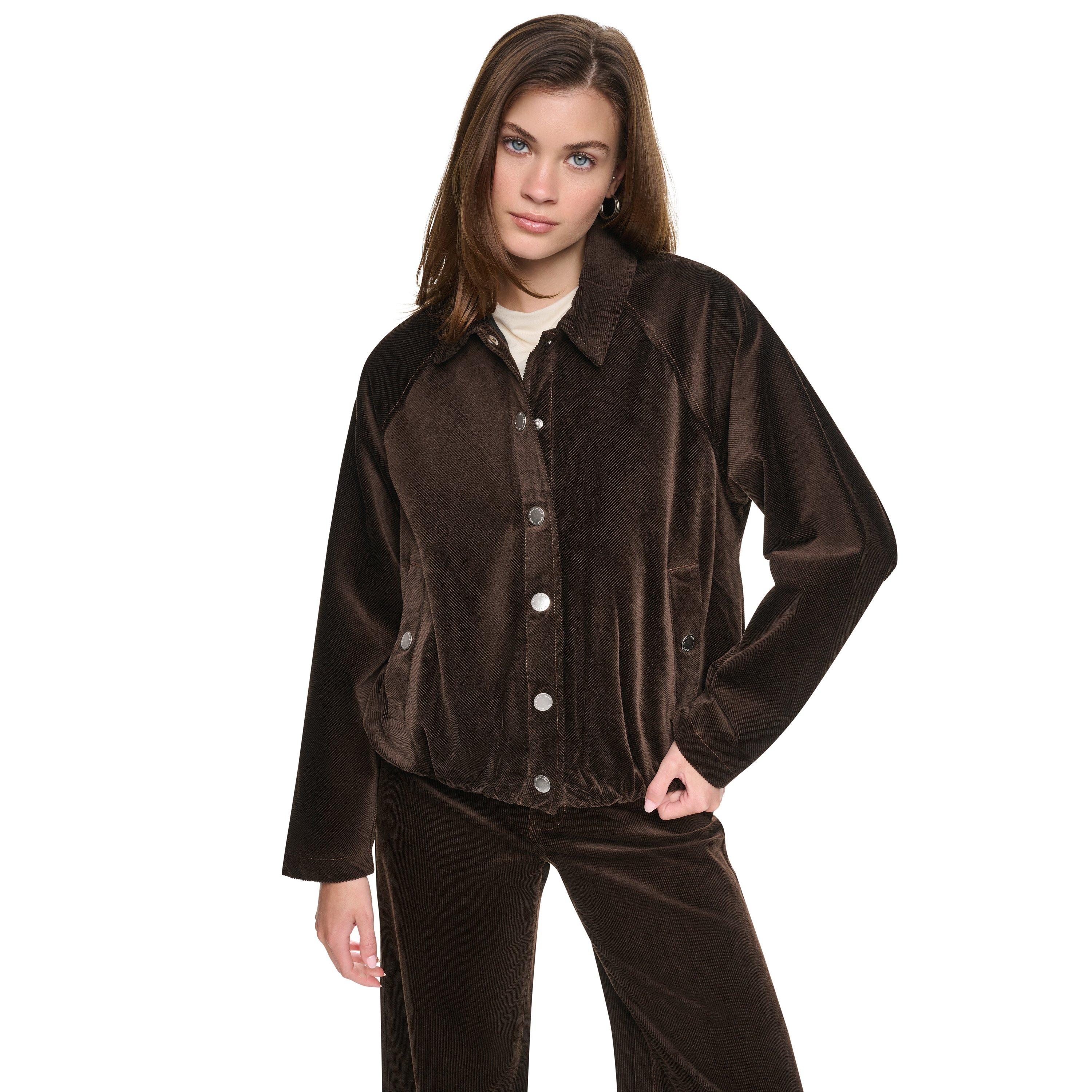 Espresso - DKNY - DKNY Corduroy Bubble Jacket - 1
