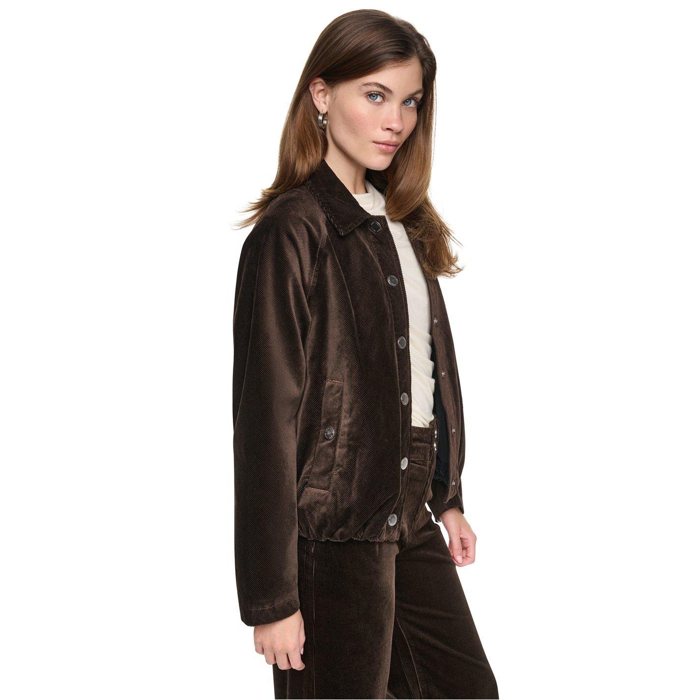 Espresso - DKNY - DKNY Corduroy Bubble Jacket - 2