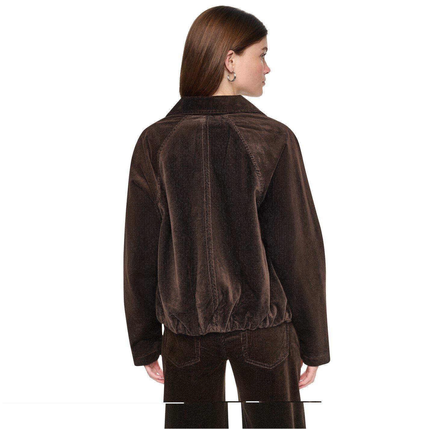 Espresso - DKNY - DKNY Corduroy Bubble Jacket - 6