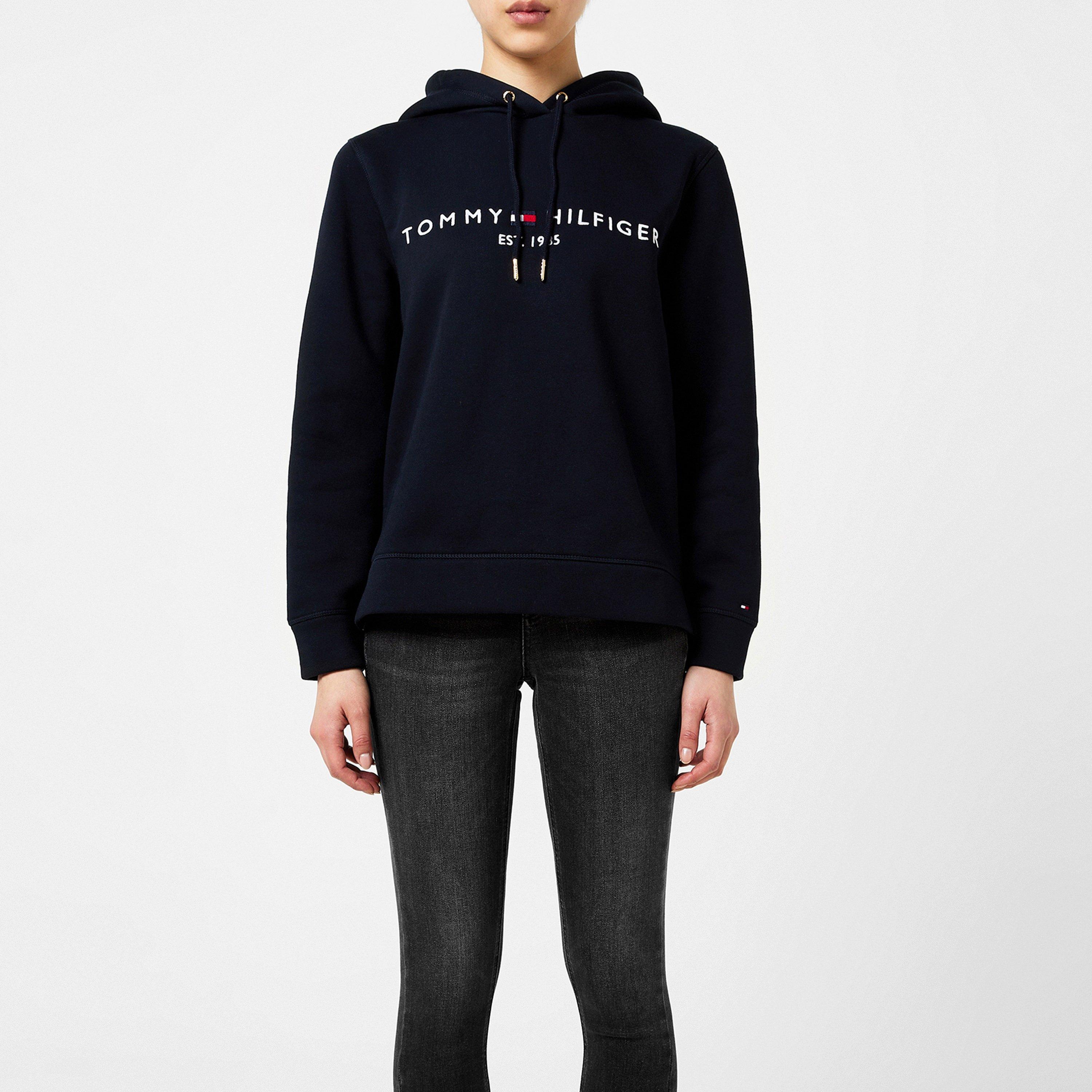 Tommy Hilfiger Essential Hilfiger Hoodie - DESERT SKY DW5 - Size 8 (XS)
