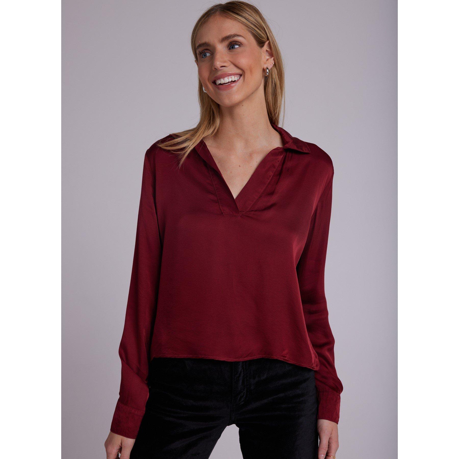 Bella Dahl Women's Wide Pocket Pullover Hoodie - Sangria - 8 (XS)