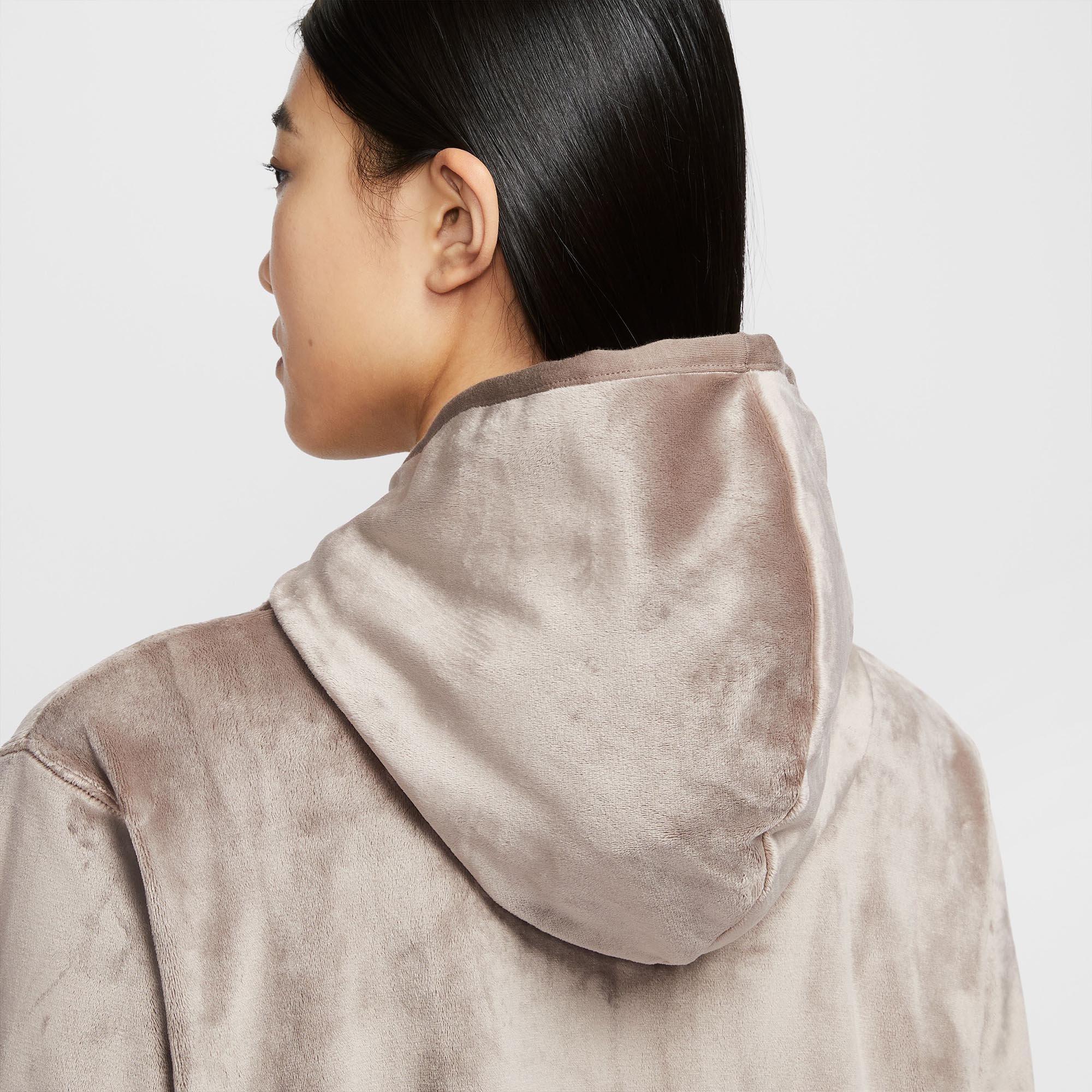 Mink Brown - Nike - Sportswear Chill Knit Womens Loose Velour Full-Zip Hoodie - 6