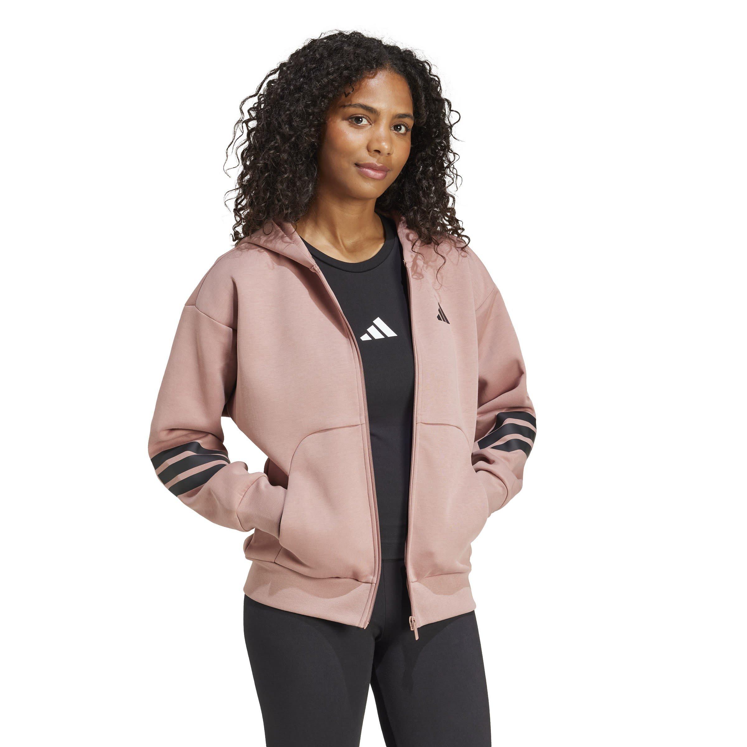 Warm Clay - adidas - Future Icons 3-Stripes Womens Full-Zip Hoodies - 4