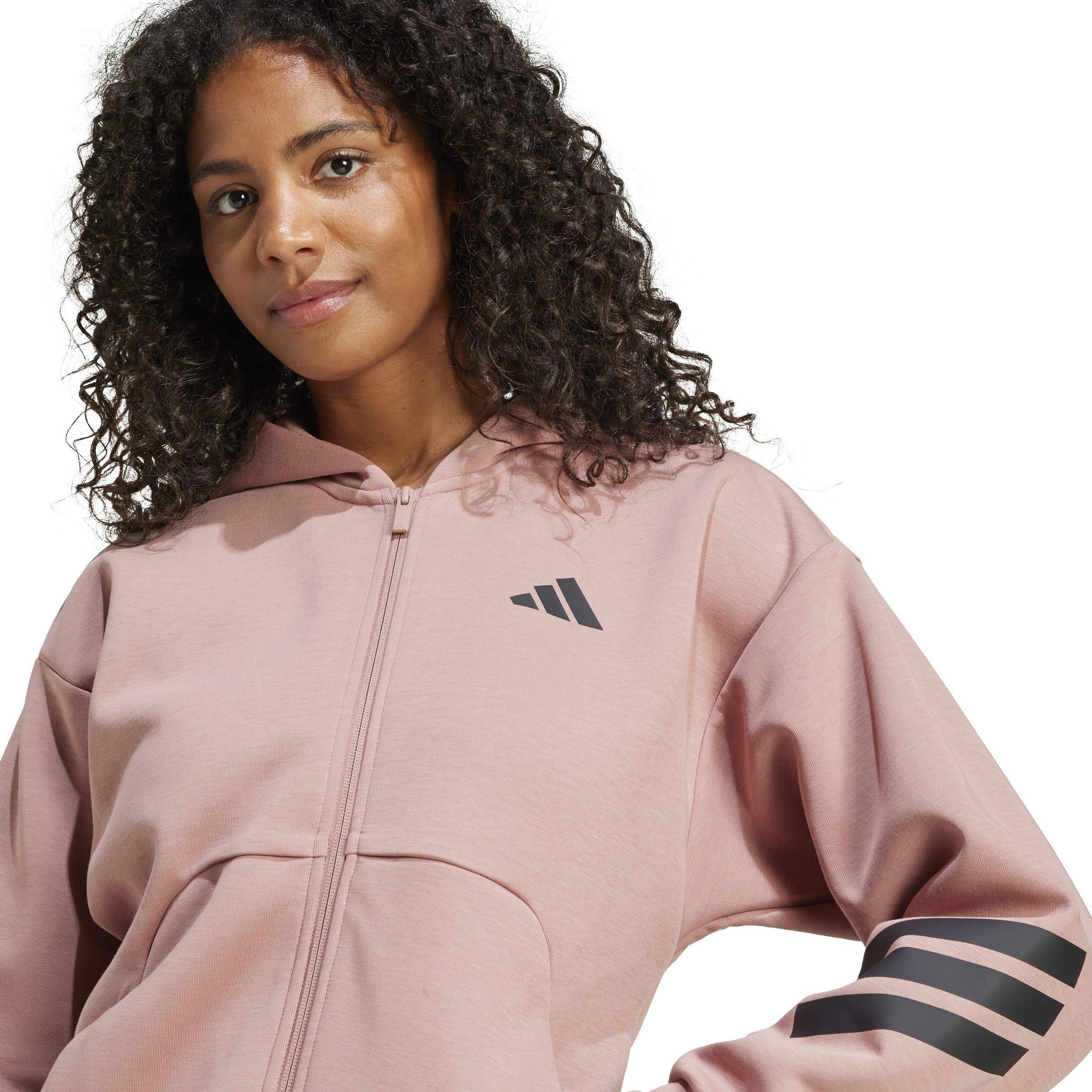 Warm Clay - adidas - Future Icons 3-Stripes Womens Full-Zip Hoodies - 5