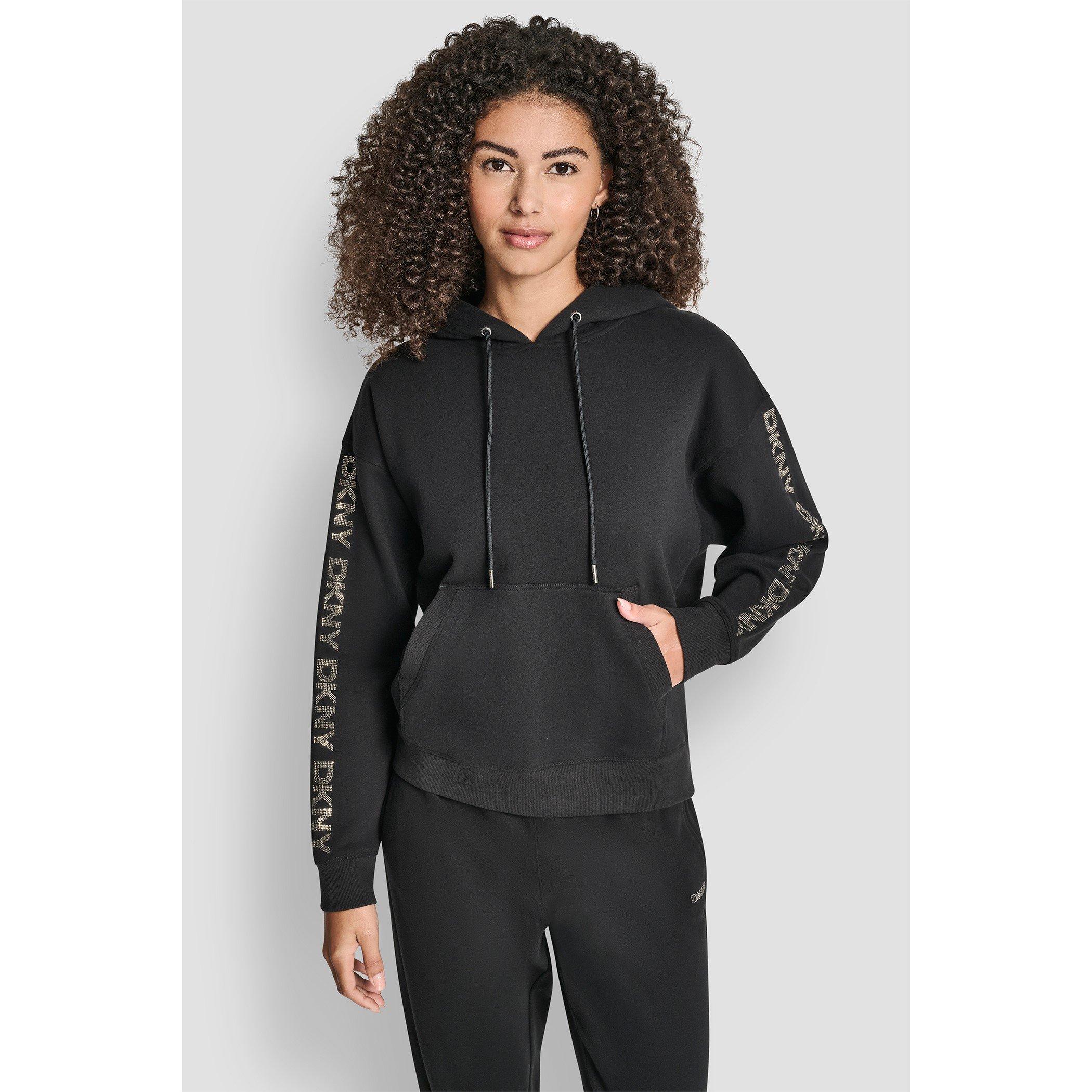 Dkny Women's Sport Pull Over Hoodie - Black/Gunmetal - 8 (XS)
