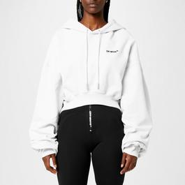 Off White Women's Cropped Hoodie, Cropped Design